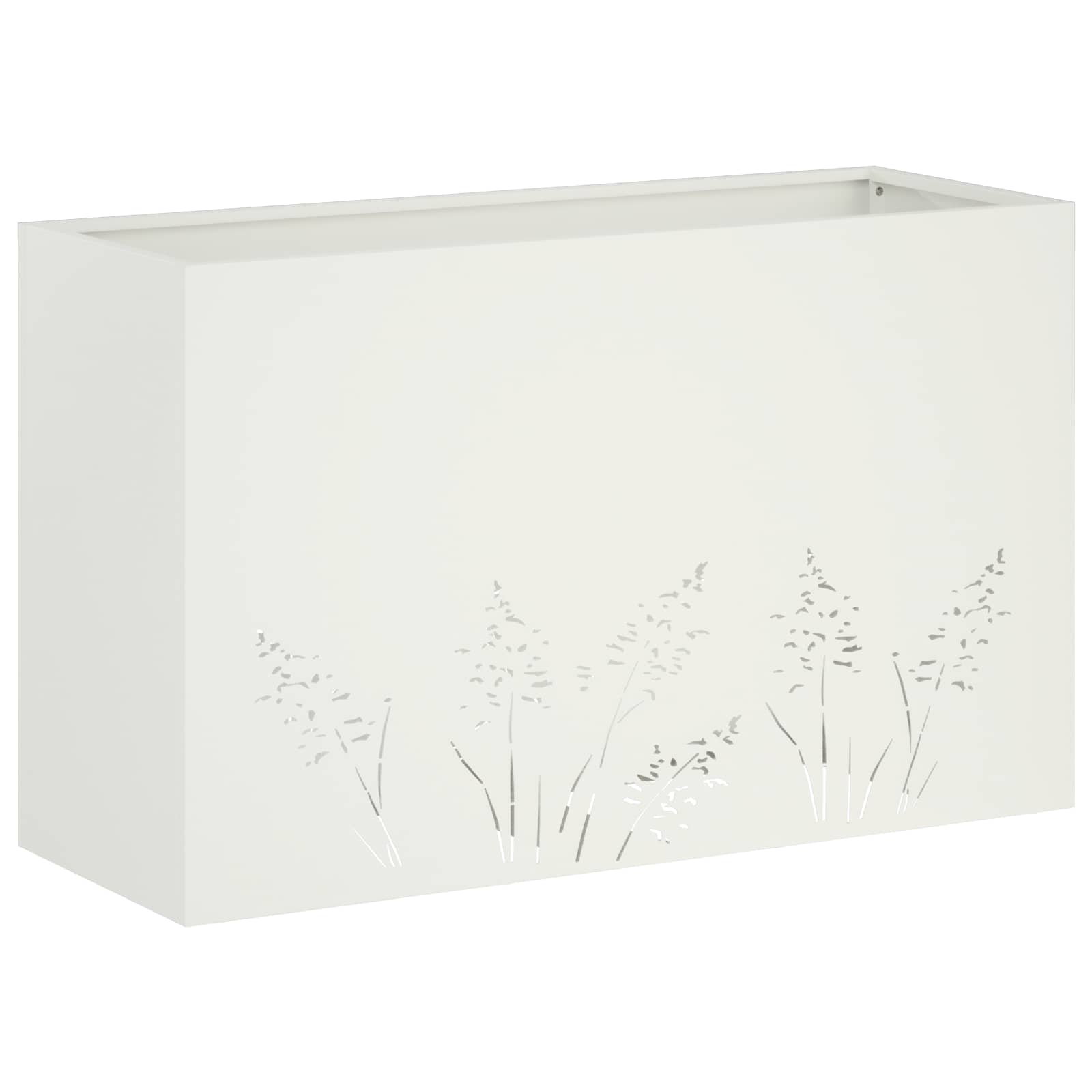 Vrtna saksija 2 kom. Bijela 80 x 20 x 49 cm Čelična vrata