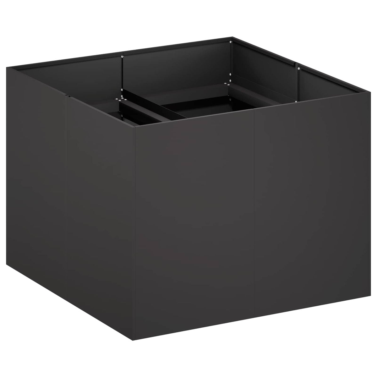 Vrtna saksija Crna 80 x 80 x 60 cm Čelična vrata