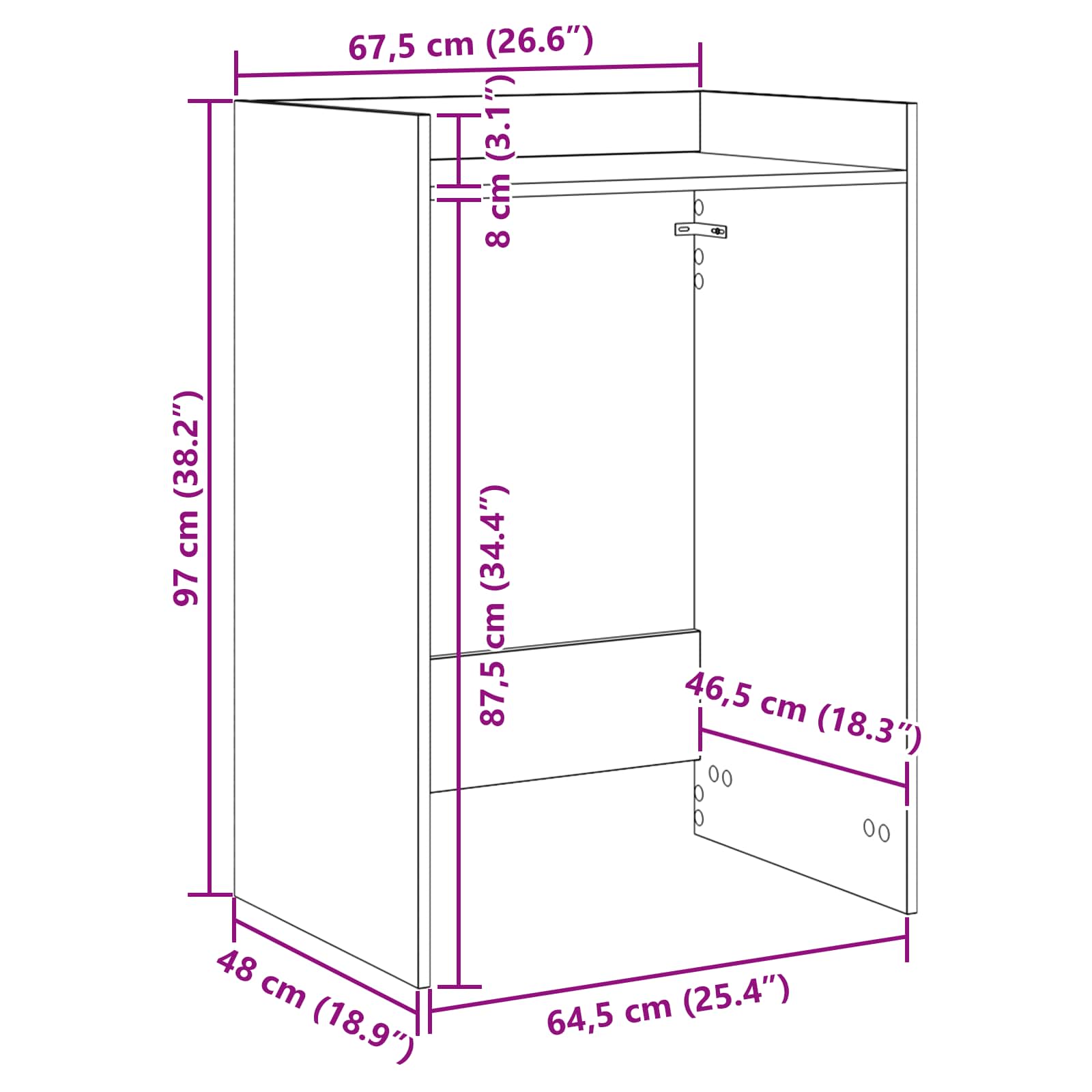 Ormar za perilicu rublja Staro drvo 67,5 x 48 x 97 cm