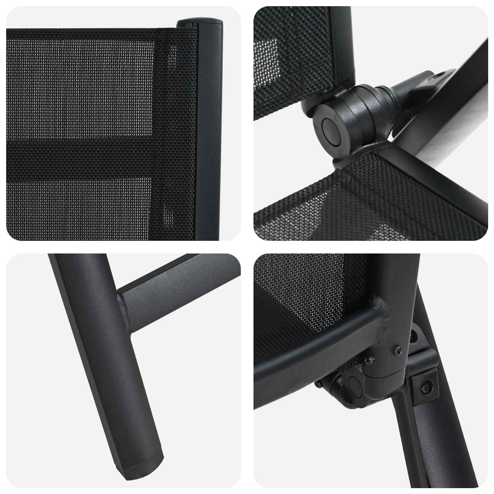 Ležaljke u vrtu 2 pcs Crna 58 x 73 x 111,5 cm Tekstilen