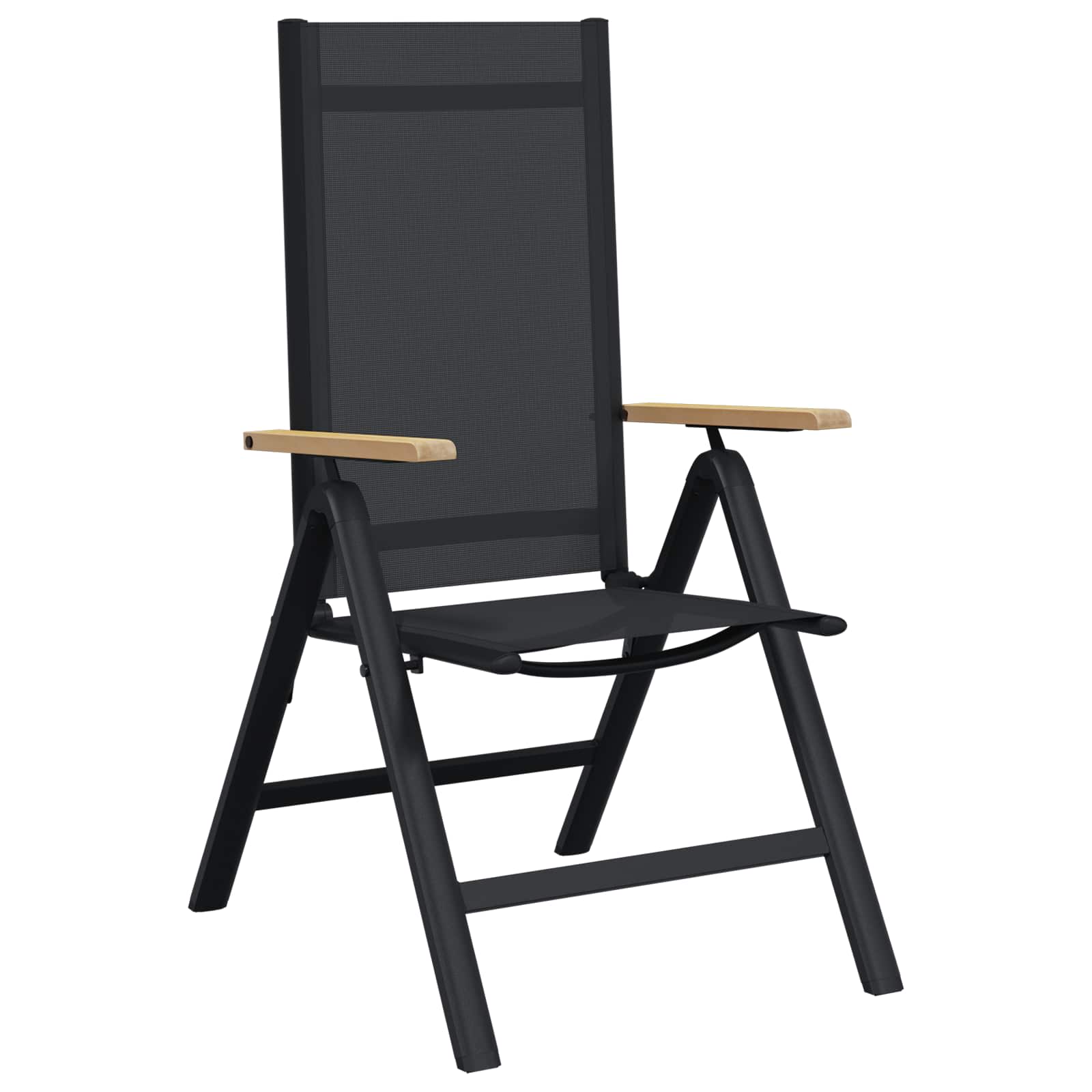 Ležaljke u vrtu 2 pcs Crna 58 x 73 x 111,5 cm Tekstilen