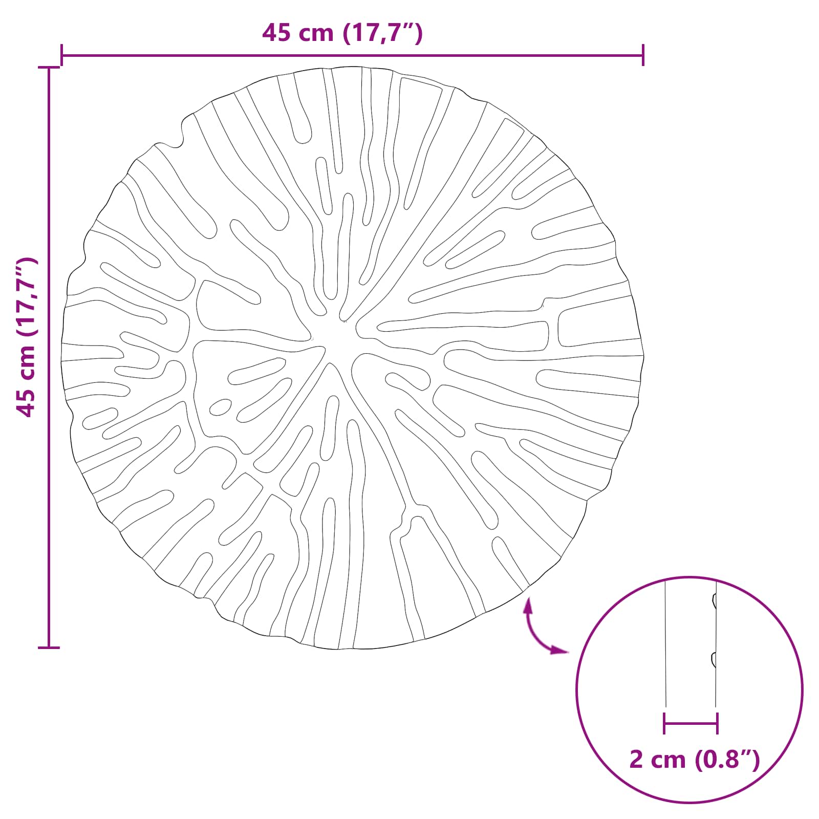 Kamen za hodanje 6 pcs Crna Ø 45 x 1,8 cm Guma
