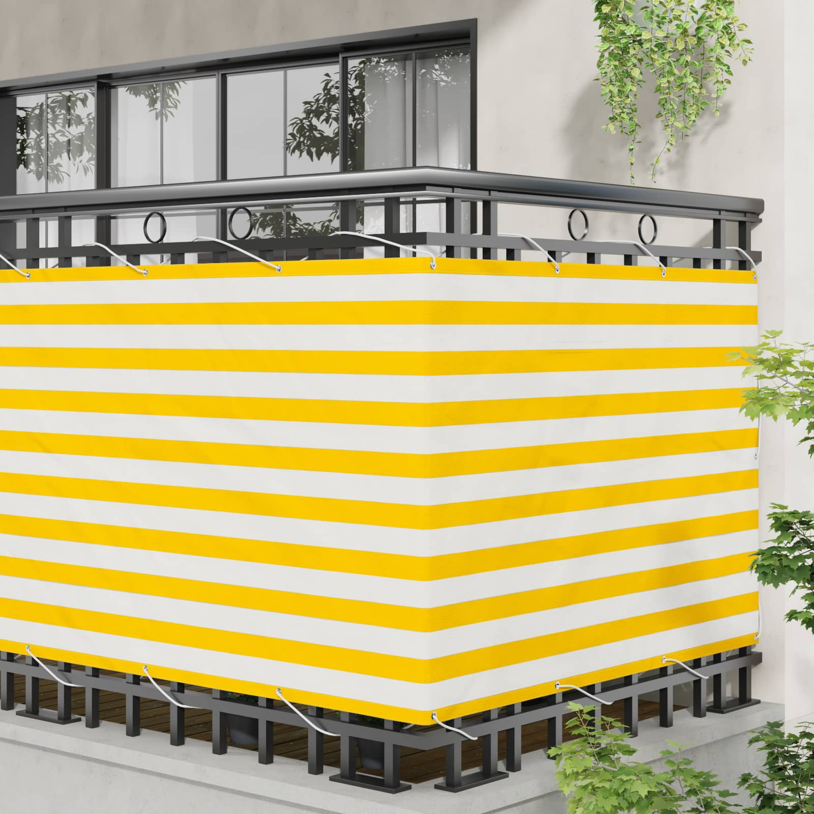 Balcony ekran Žuta i bijela 120 x 200 cm