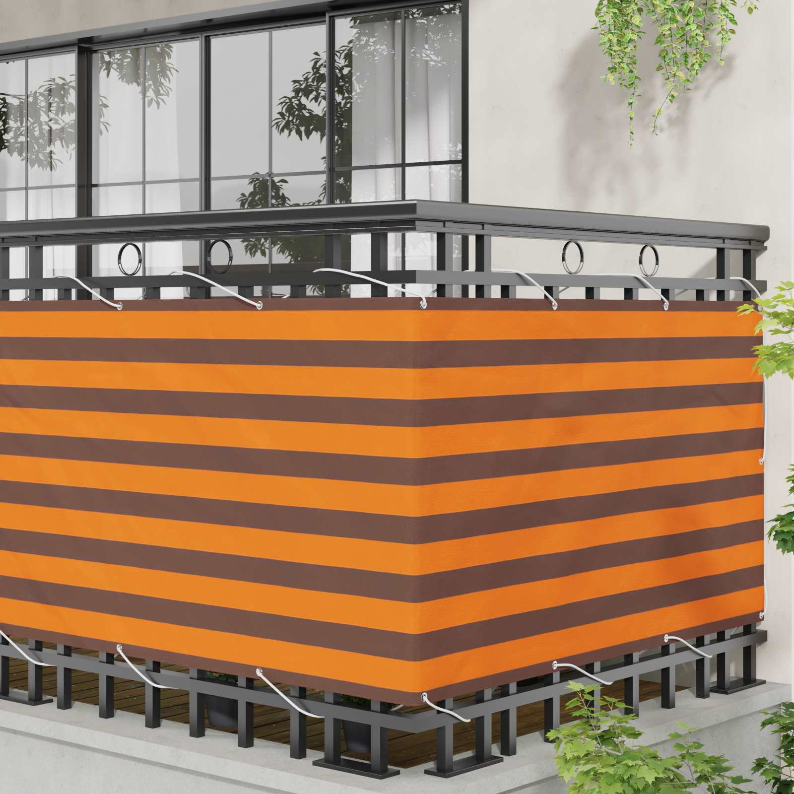Balcony ekran Narančasta i smeđa 100 x 300 cm Oxford tkanina