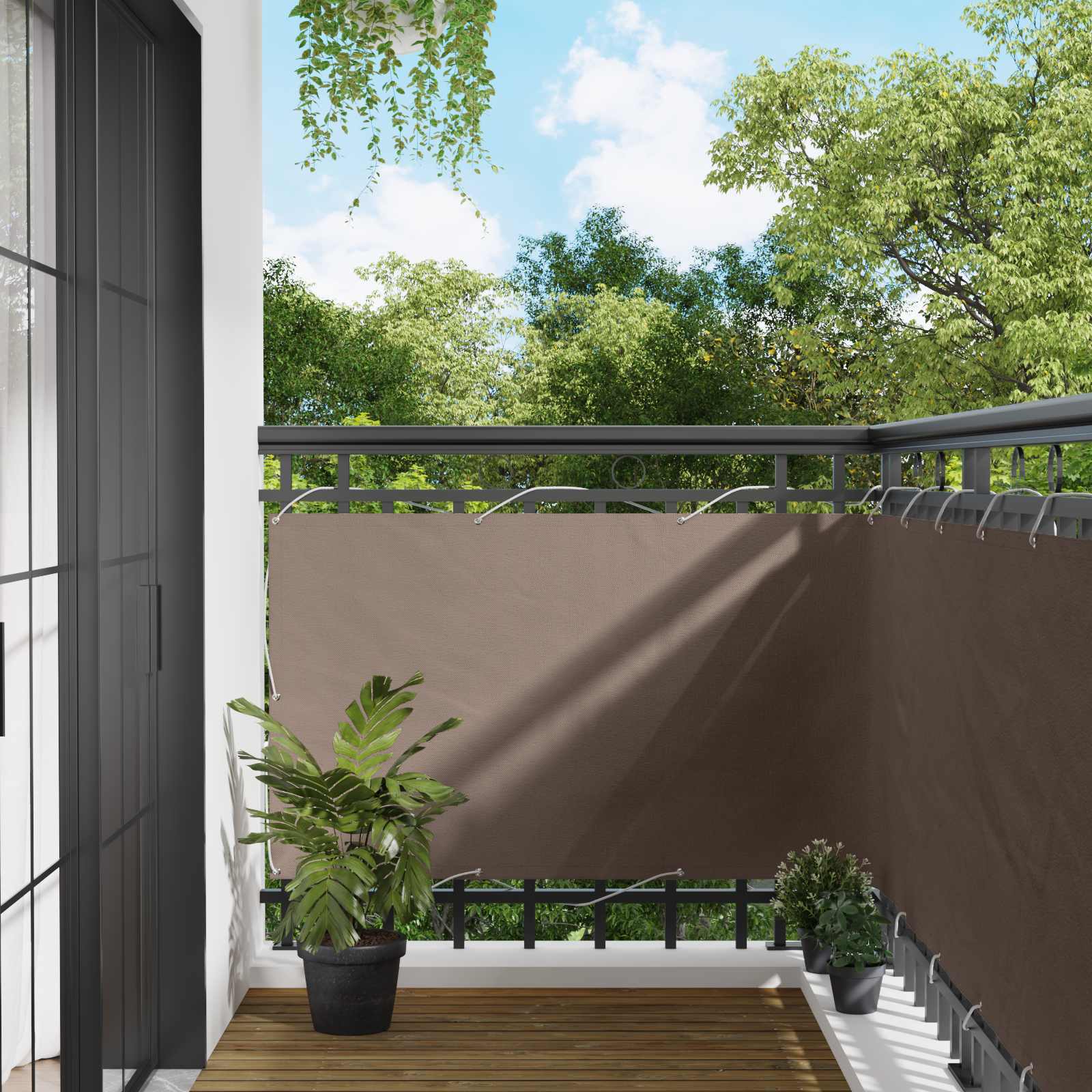 Balcony ekran 90 x 200 cm PU prekriveni oksford alu