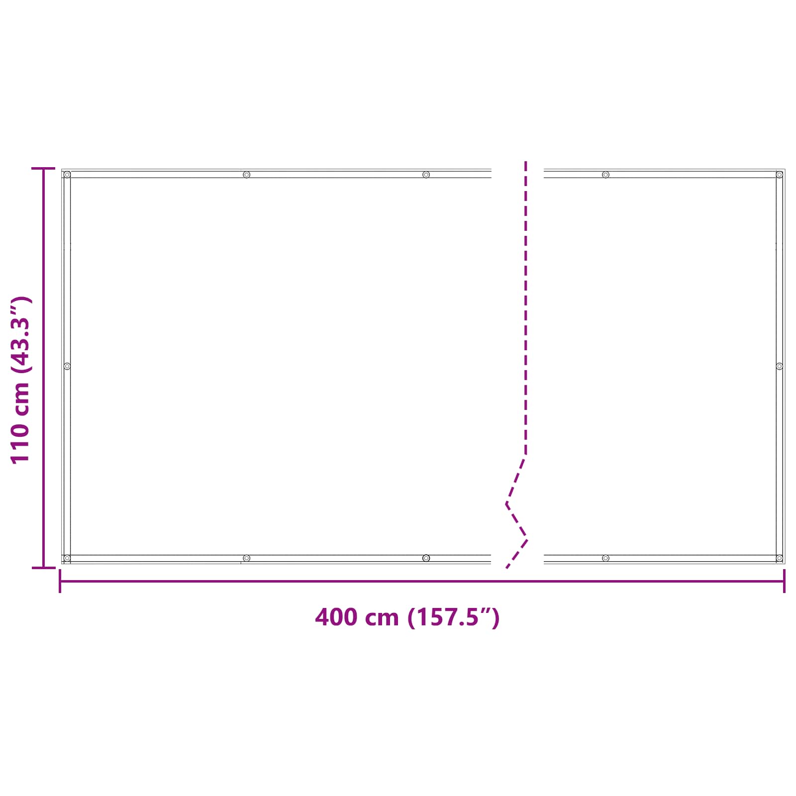 Balcony ekran Plava 110 x 400 cm Oxford tkanina