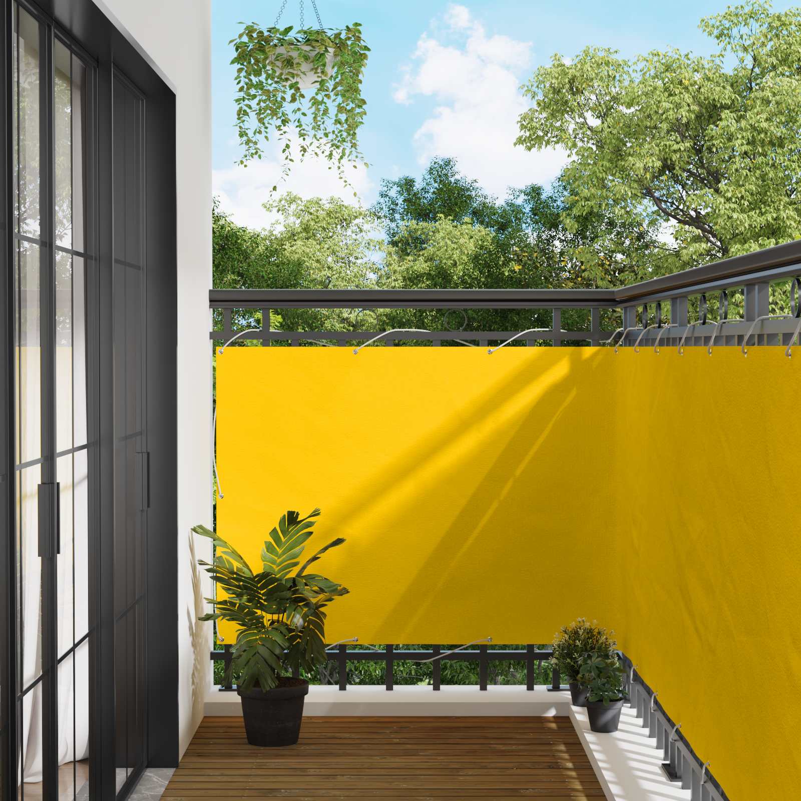 Balcony ekran Žuta 110 x 700 cm Oxford tkanina
