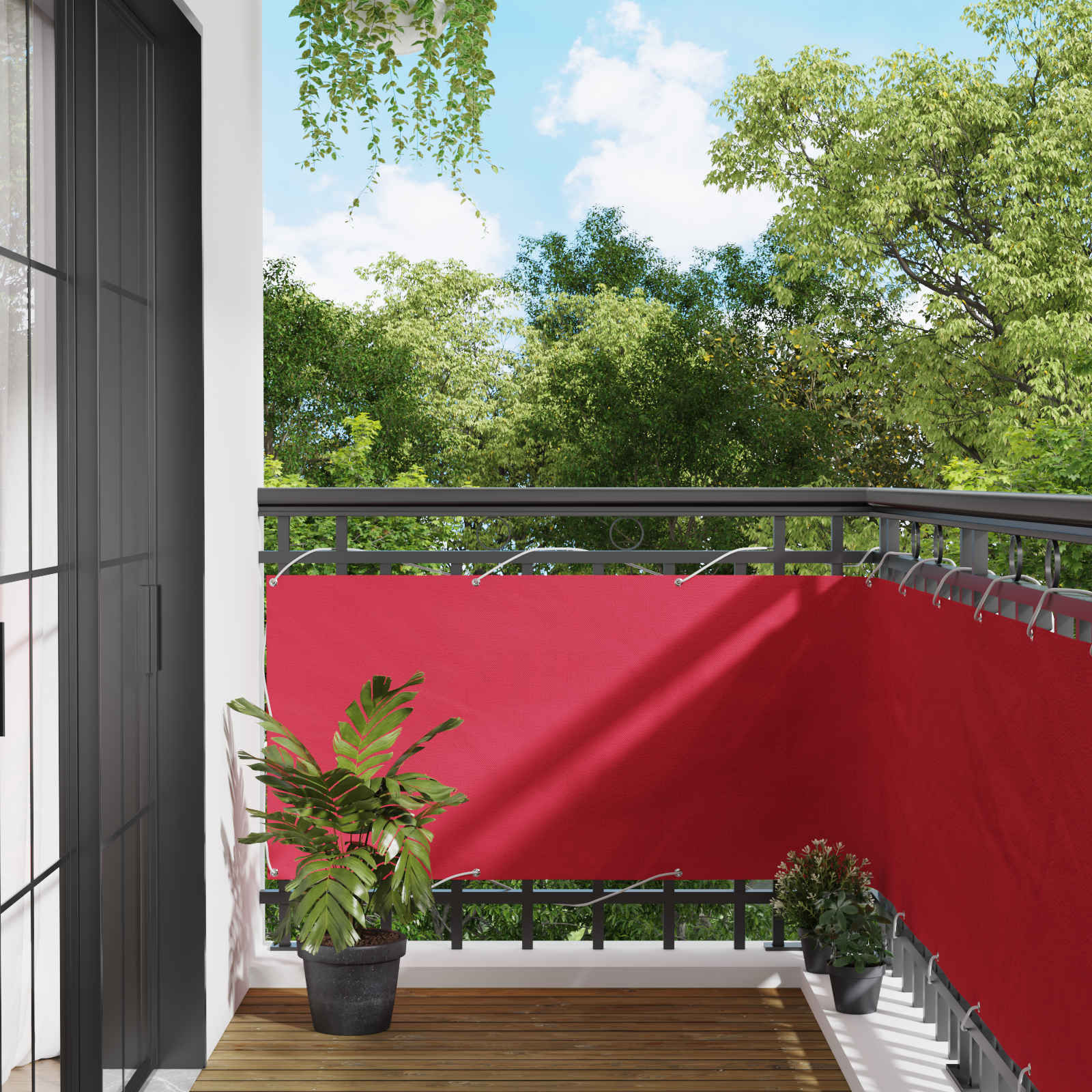 Balcony ekran Tamno crvena 75 x 500 cm