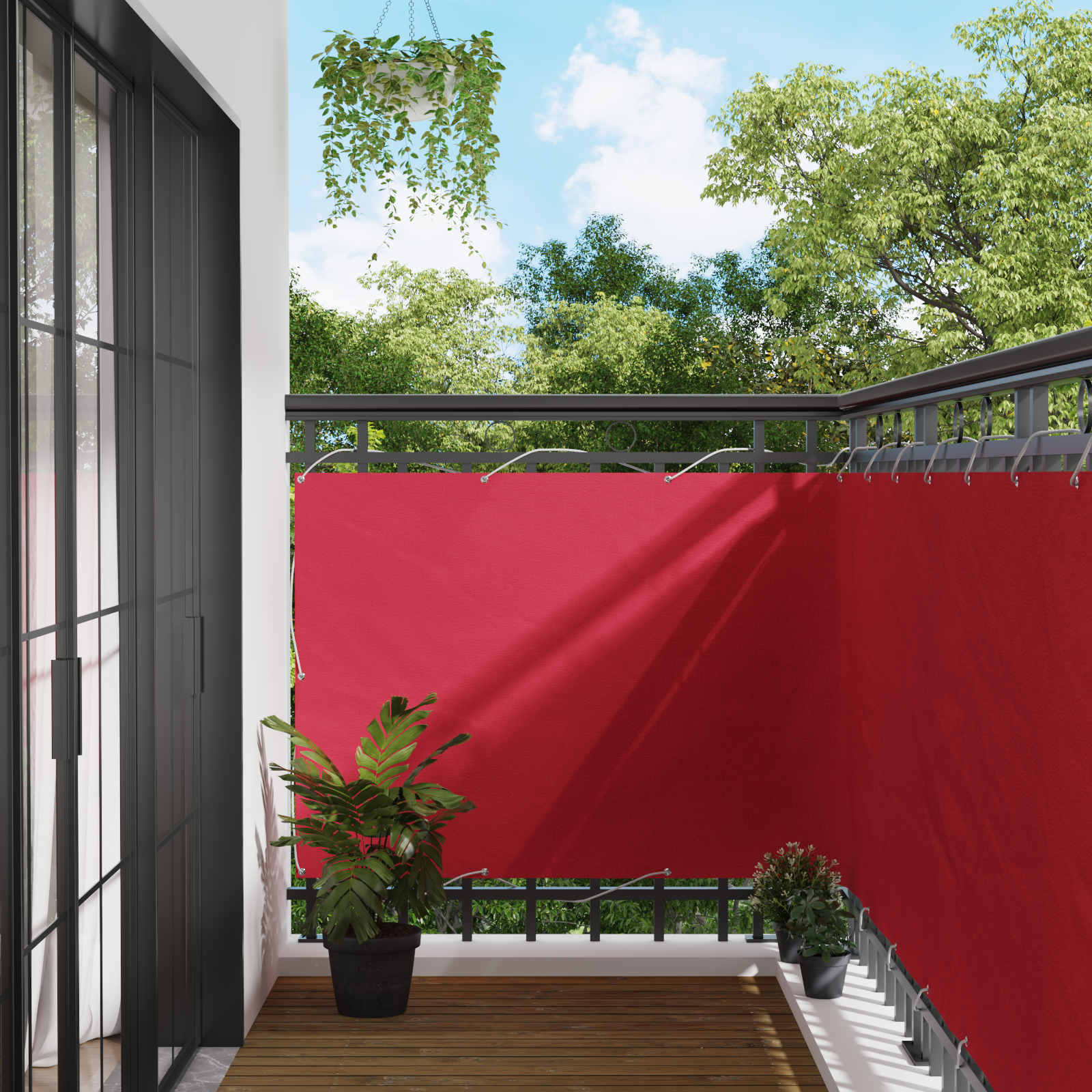 Balcony ekran Tamno crvena 120 x 700 cm