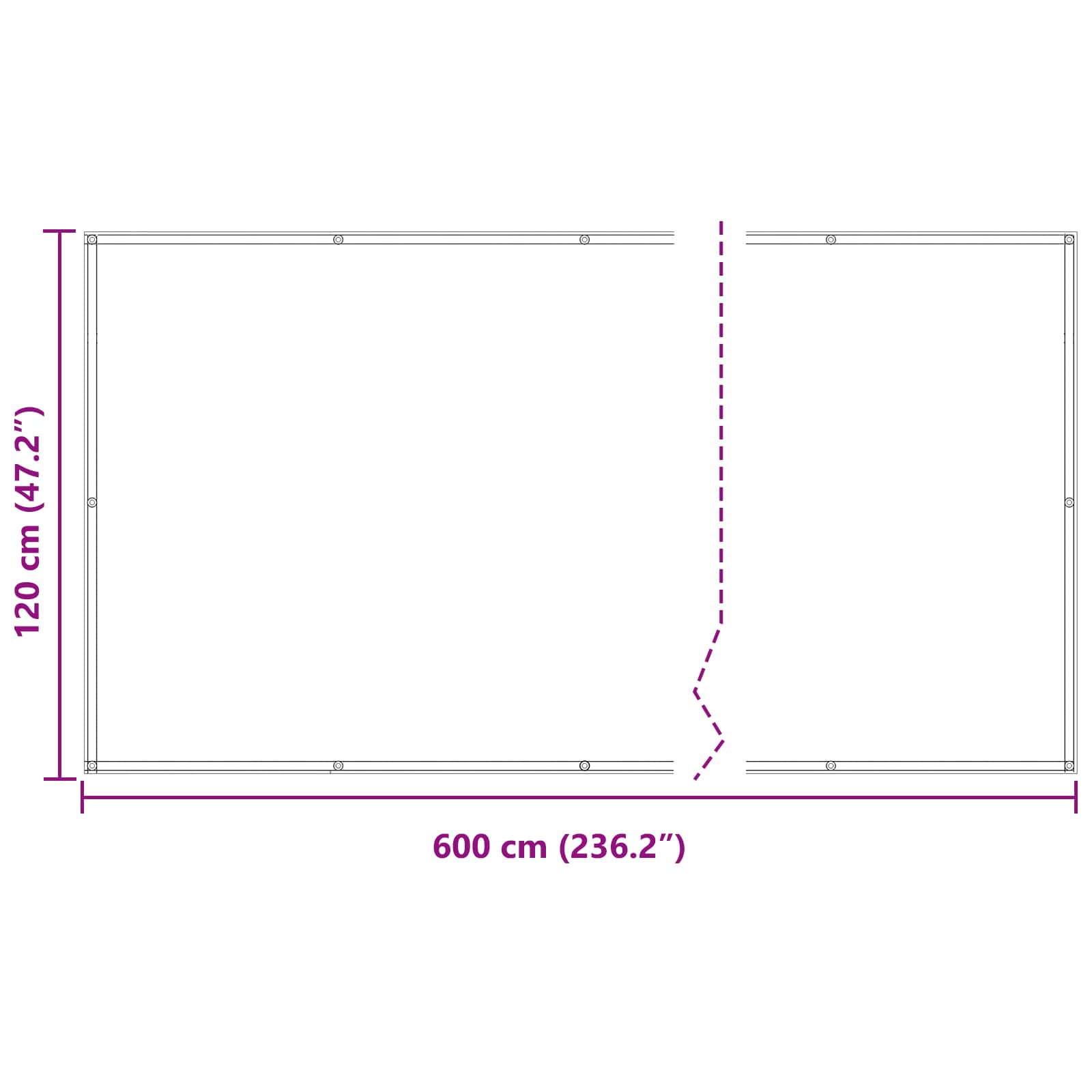 Balcony ekran Svijetlo siva i bijela. 120 x 600 cm