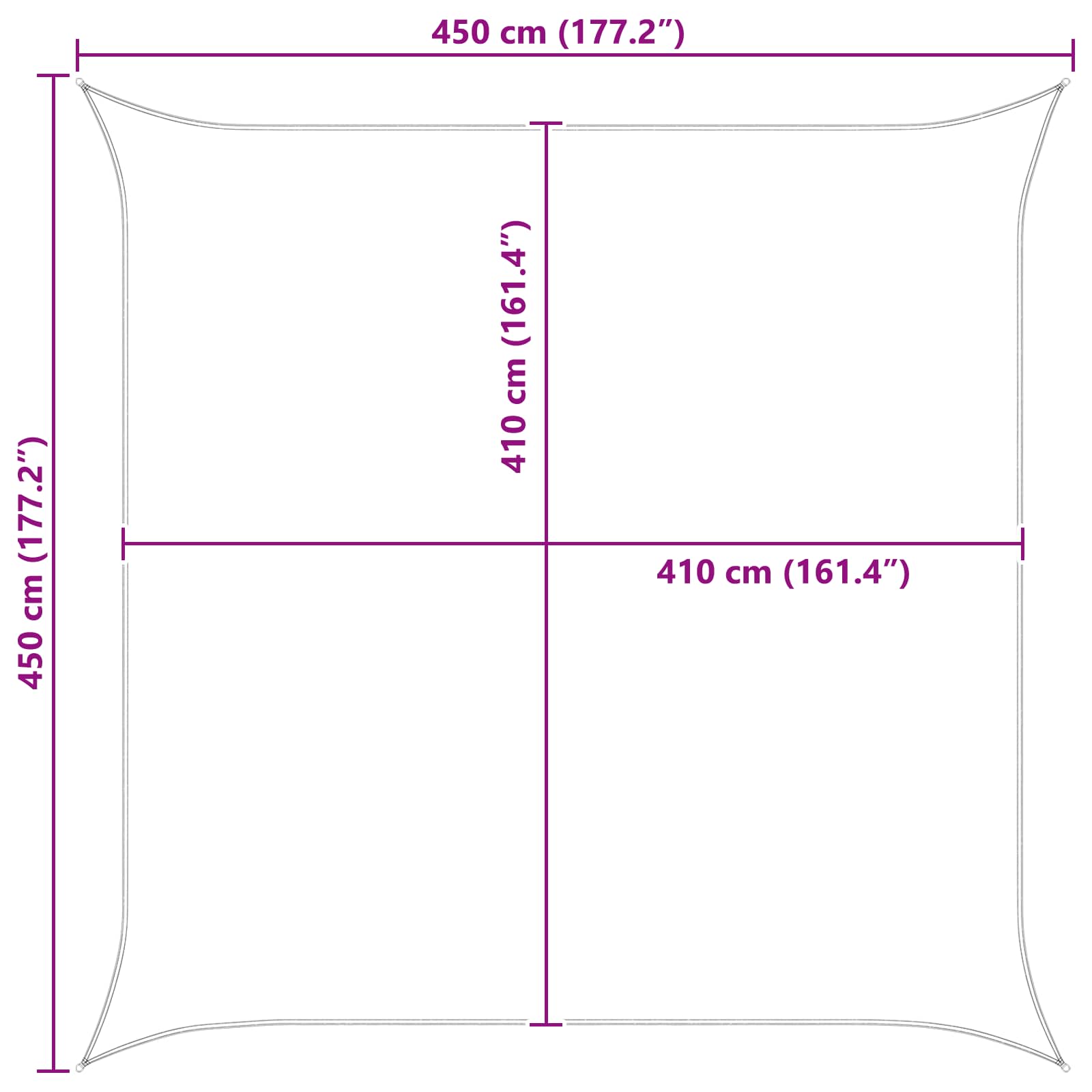 Jedro za sunce Plava i bijela 4,5 x 4,5 m 100% poliester Oxford