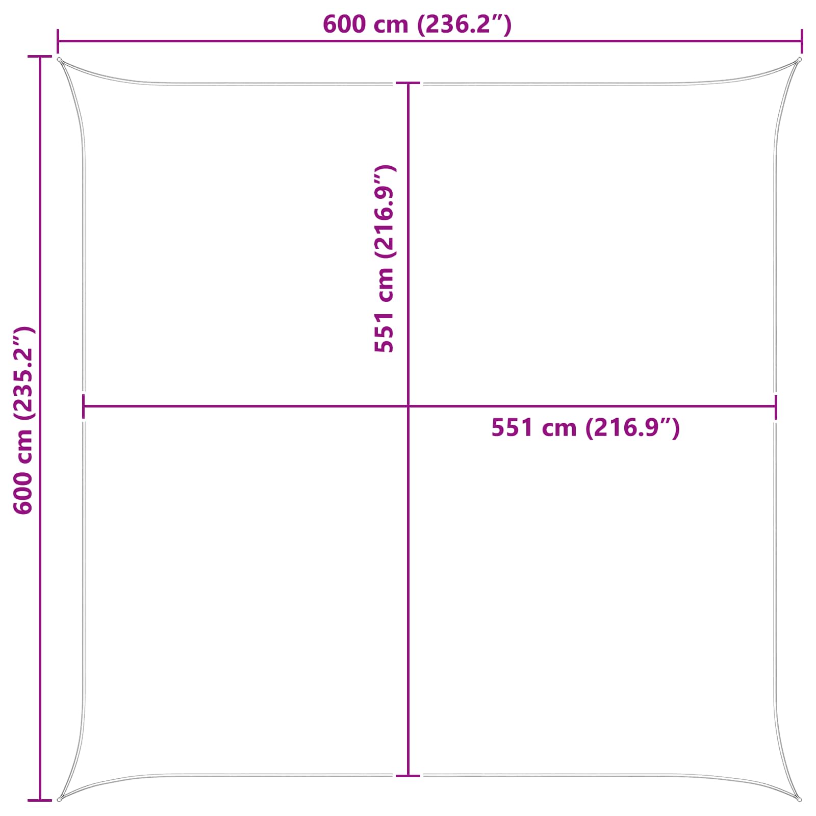 Jedro za sunce Plava i bijela 6 x 6 m 100% poliester Oxford