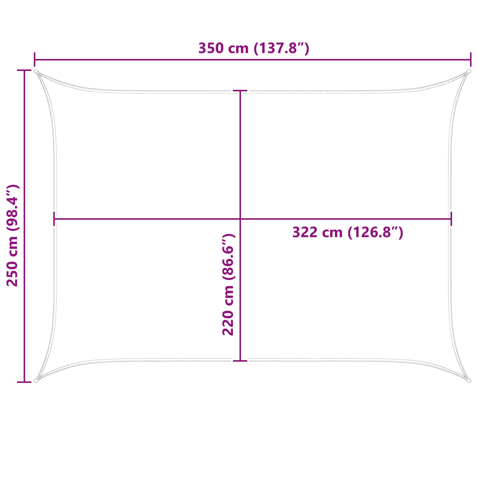 Jedro za sunce Žuta i bijela 3,5 x 2,5 m 100% poliester Oxford
