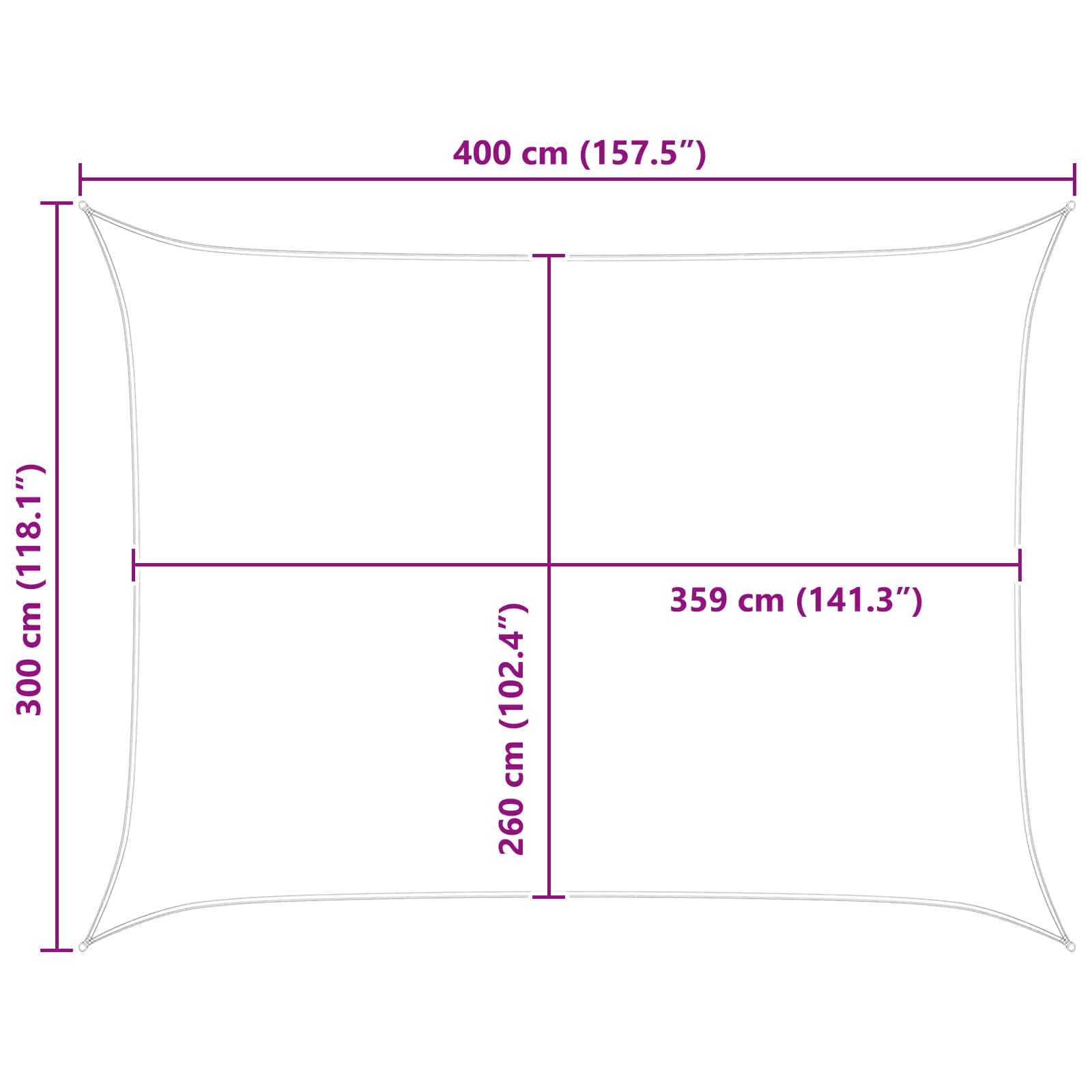 Jedro za sunce Plava i bijela 4 × 3 m 100% poliester Oxford