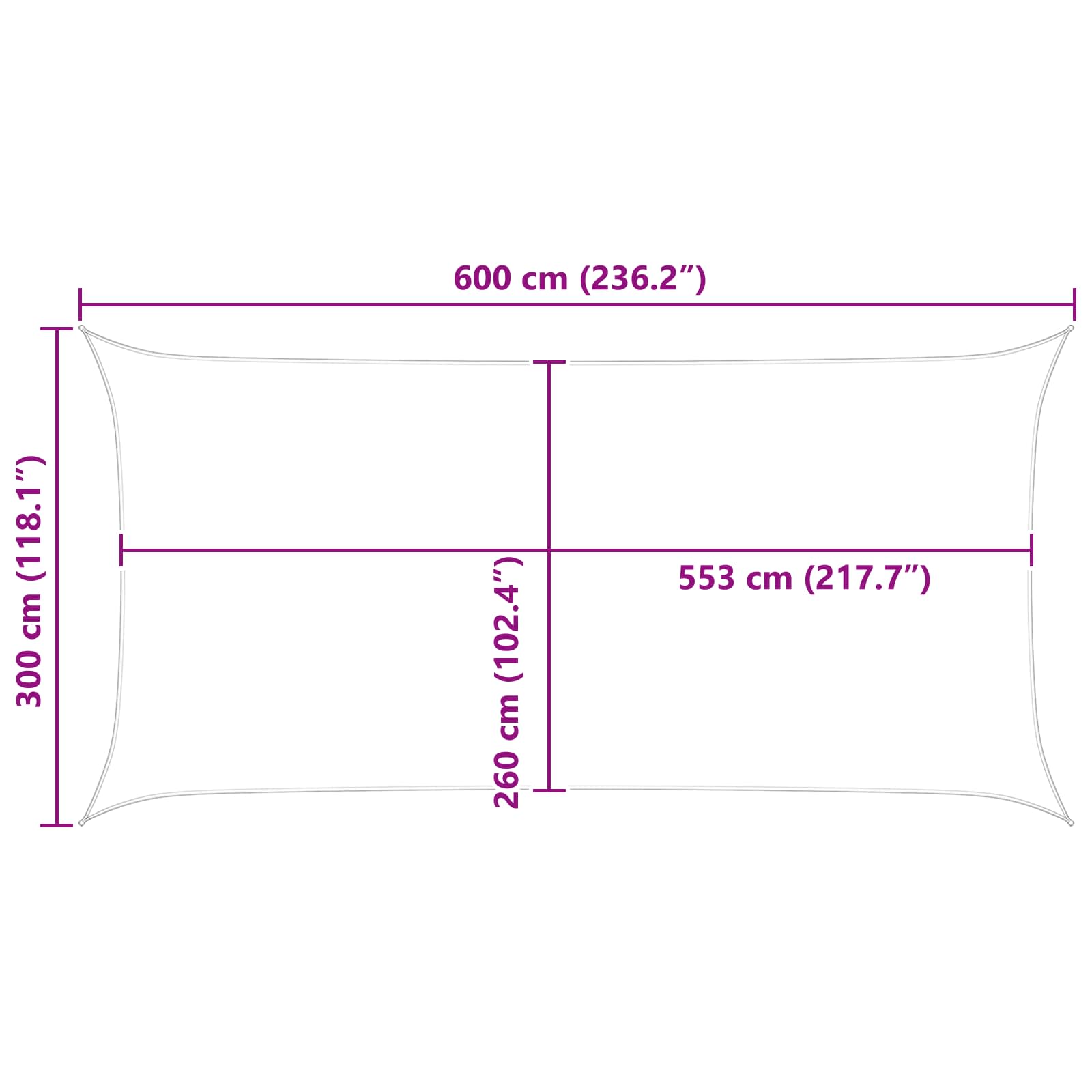 Jedro za sunce Plava i bijela 6 x 3 m 100% poliester Oxford