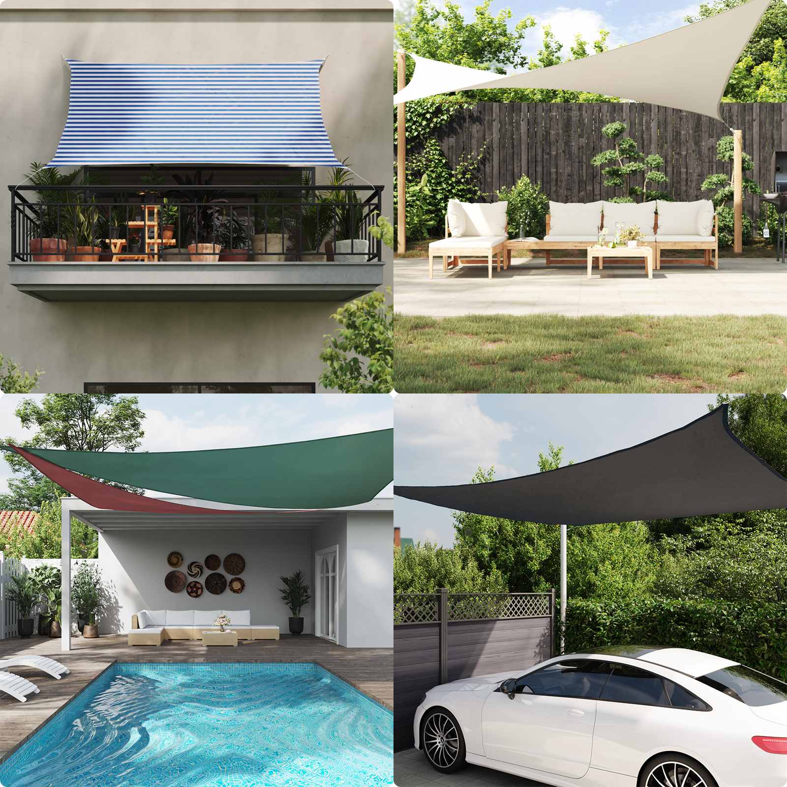 Jedro za sunce Plava i bijela 5 x 4 m 100% poliester Oxford