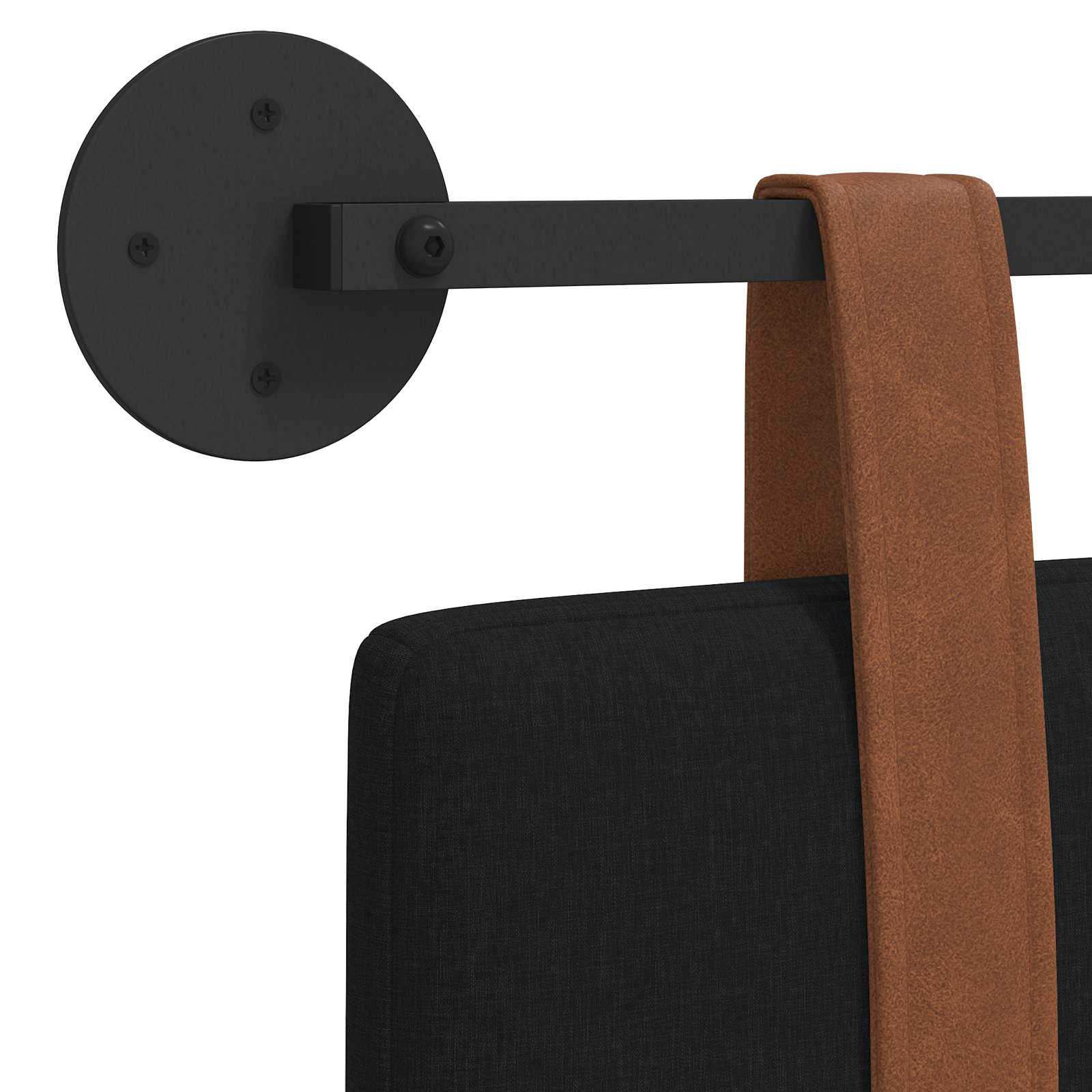 Držeće uzglavlje Zidne Crna 130 x 55 x 5 cm Antikni PU
