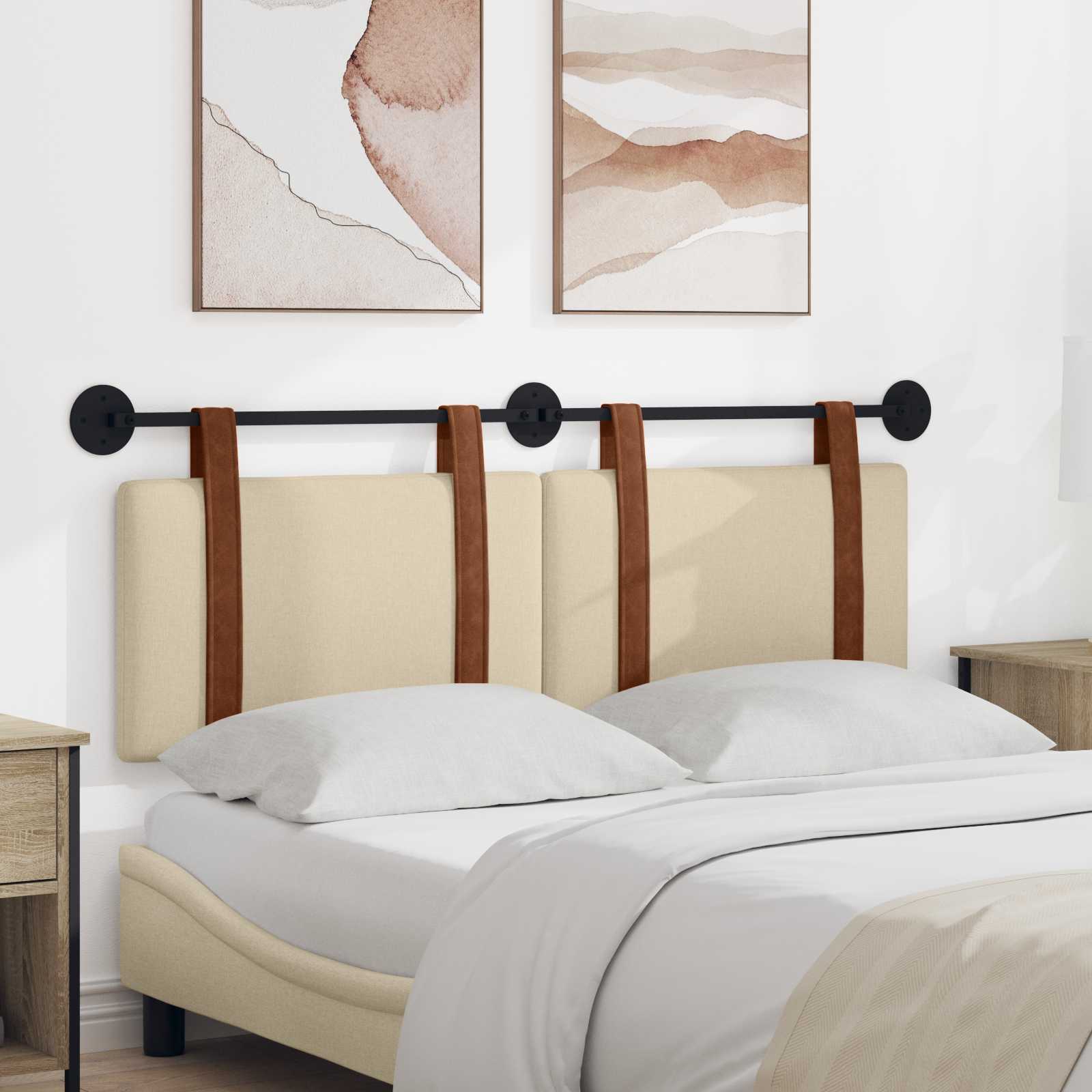 Držeće uzglavlje Zidne Krema 130 x 55 x 5 cm Antikni PU