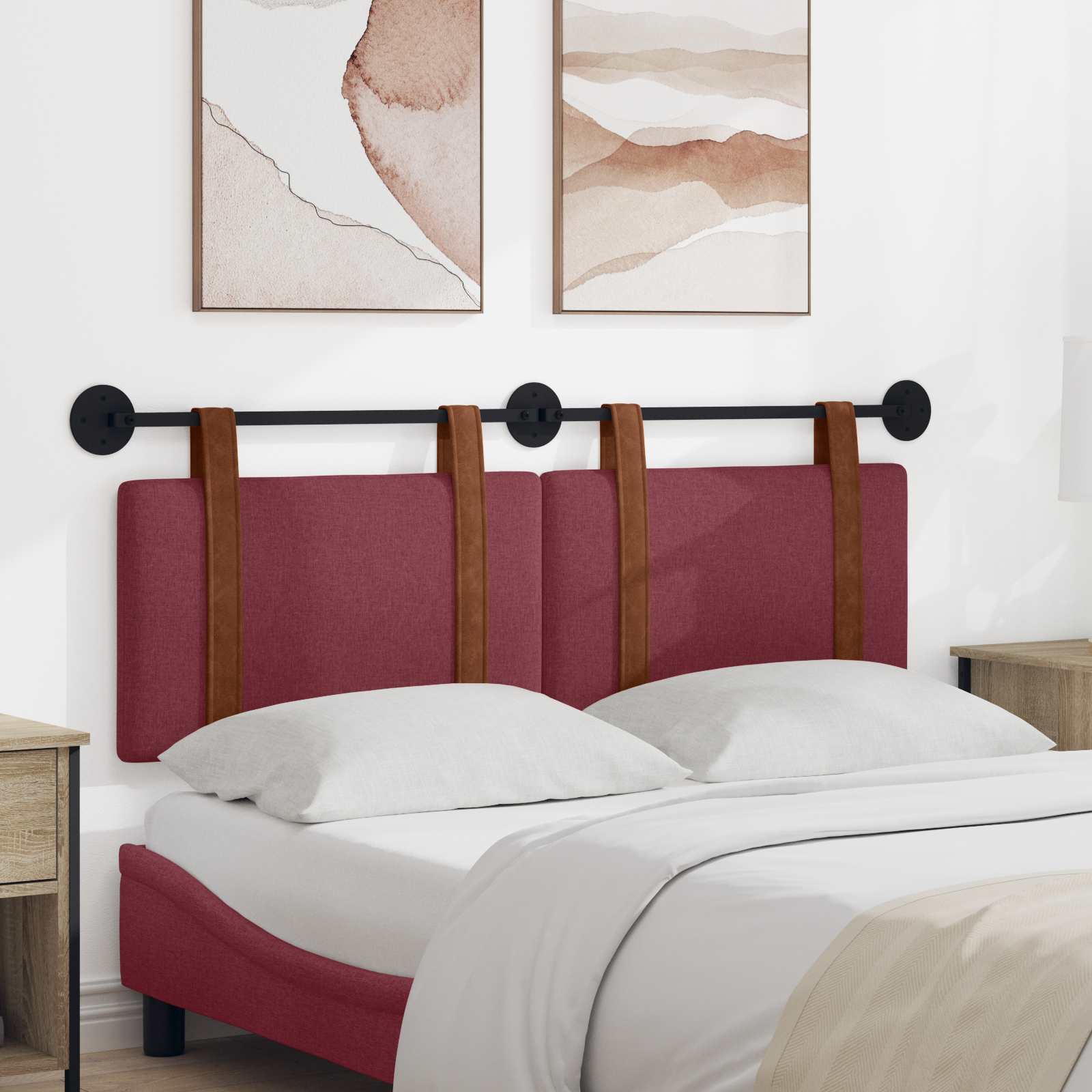 Držeće uzglavlje Zidne Vinska crvena 150 x 55 x 5 cm Antikni PU
