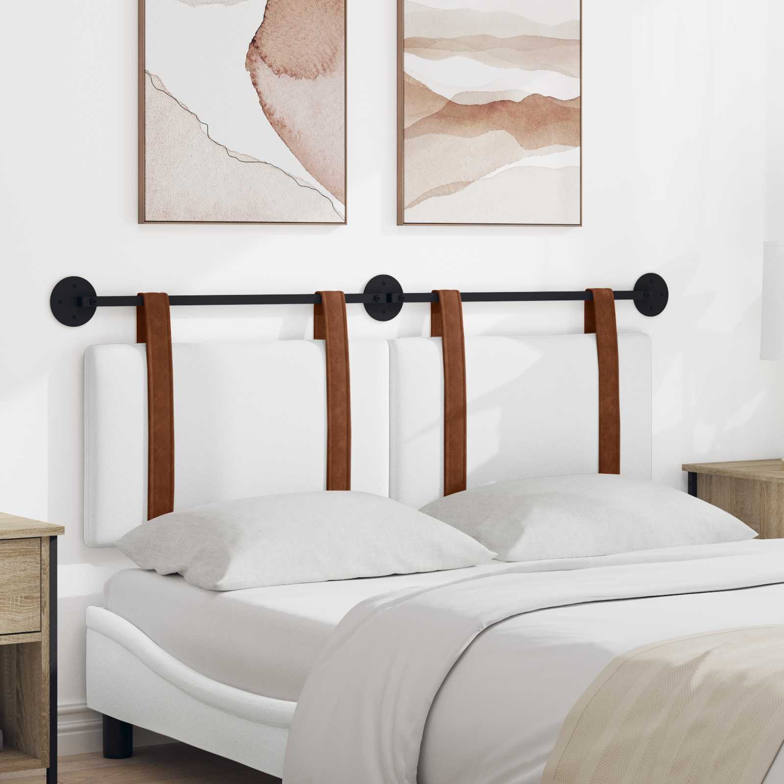 Držeće uzglavlje Zidne Bijeli 150 x 55 x 5 cm Antikni PU