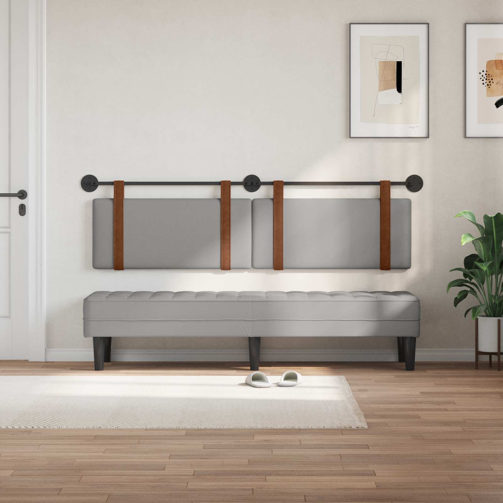 Viseće uzglavlje kreveta Oblačnosiva Antikni PU