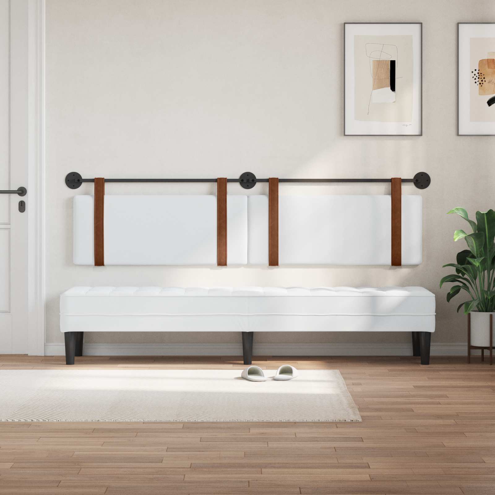 Viseće uzglavlje kreveta Bijeli Antikni PU