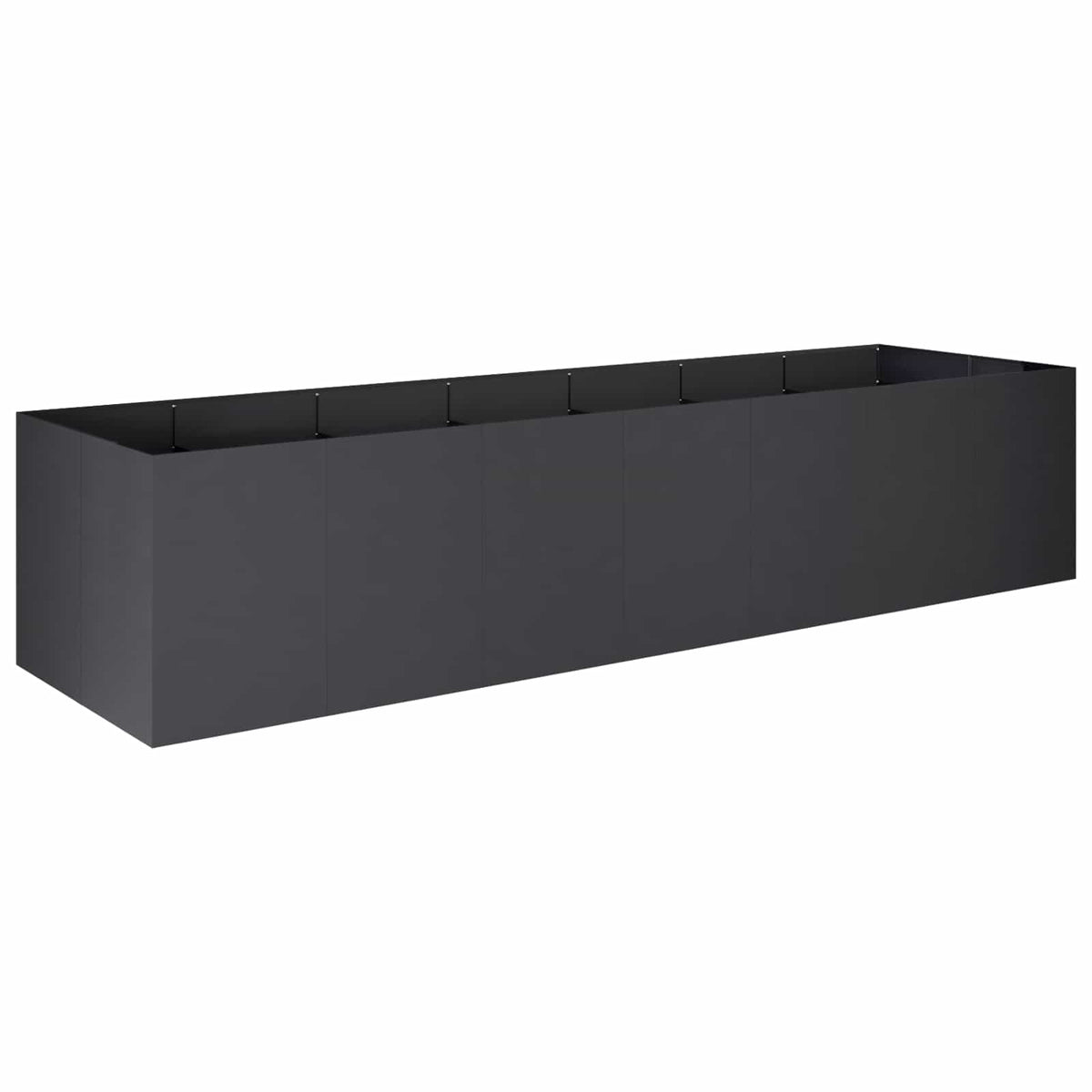 Vrtna saksija Crna 280 x 80 x 60 cm Čelična vrata