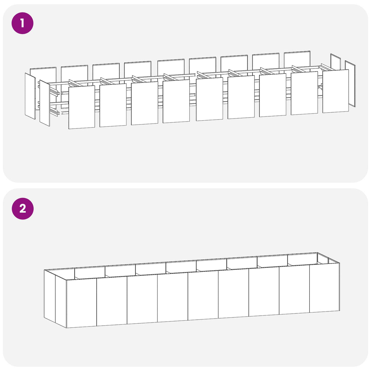 Vrtna saksija Crna 360 x 80 x 60 cm Čelična vrata