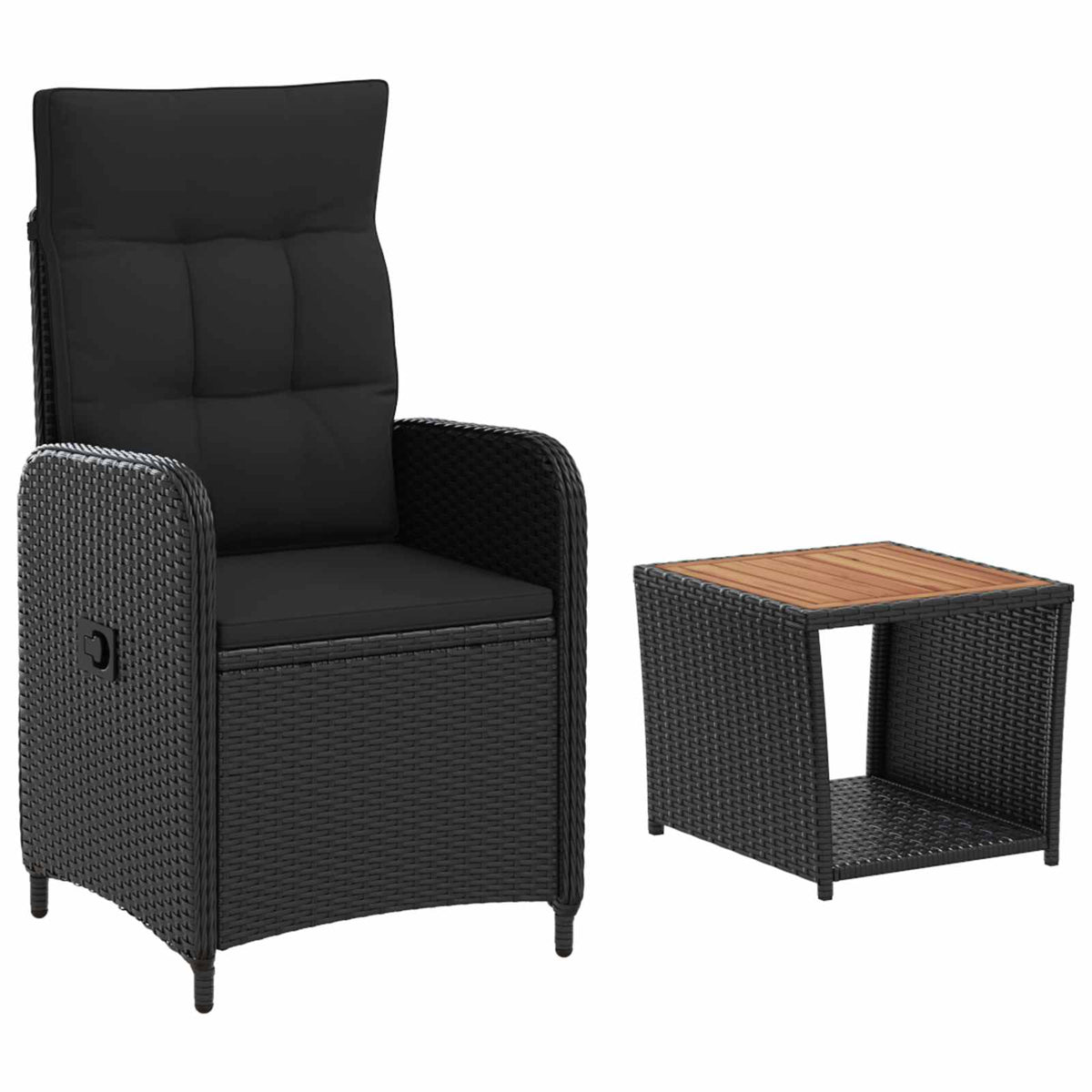 Set lounge namještaja za vrt 2 kom. Crna