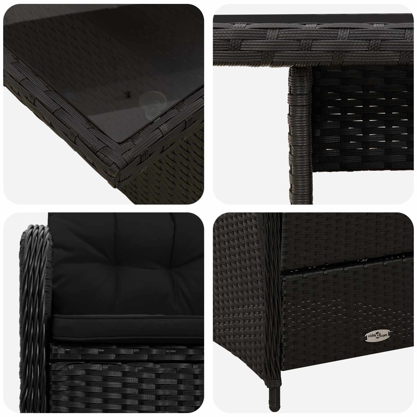 Vanjski set za objedovanje 5 pcs Crna poliratan