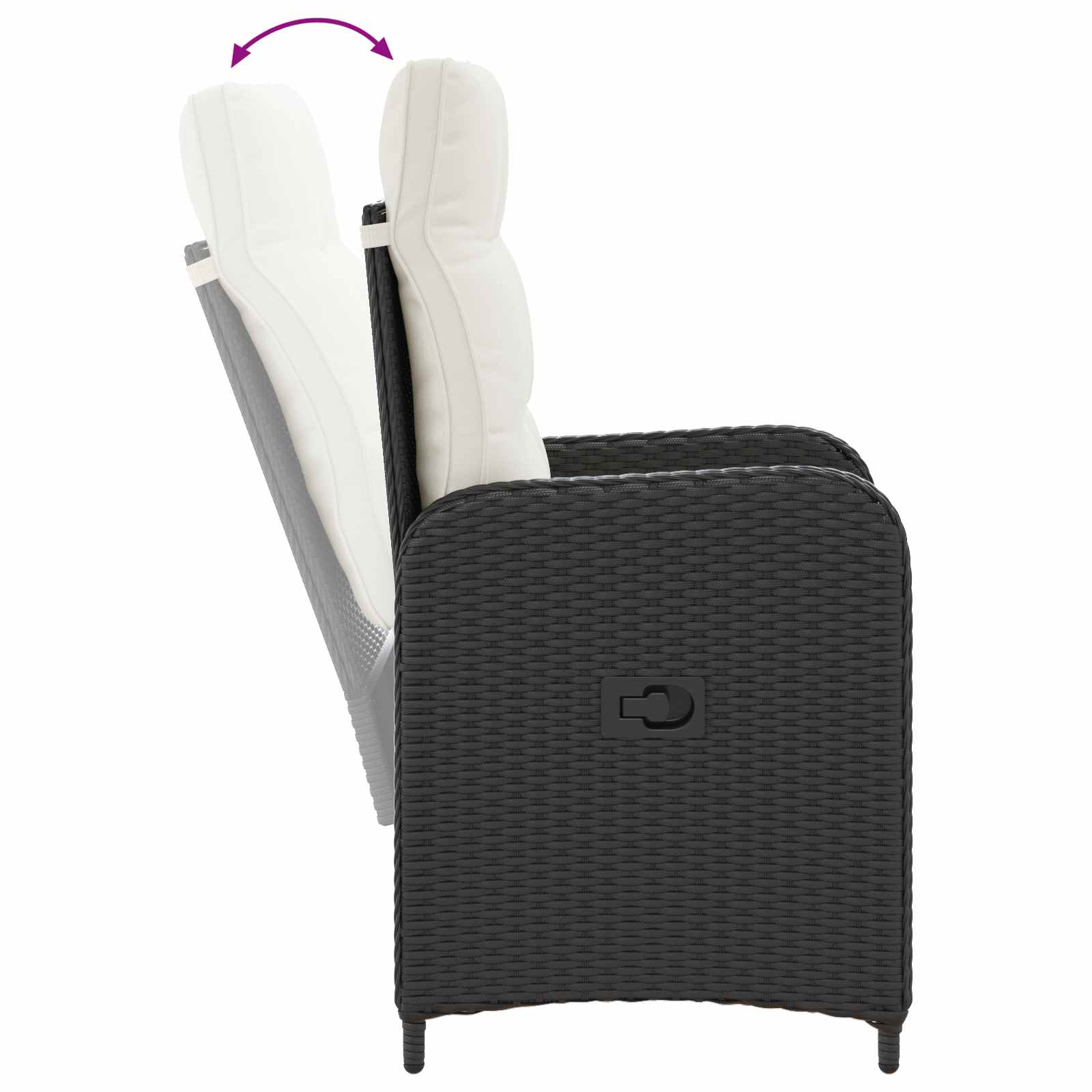 Vanjski set za objedovanje s jastukom 3 pcs Crna i krem-bijela
