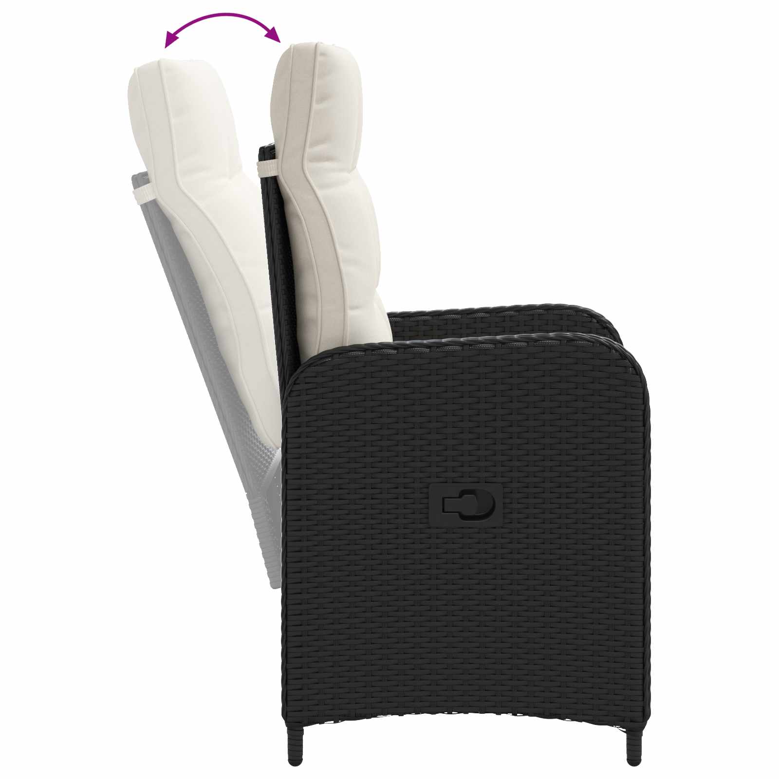 Set stolića za sofu s jastukom 7 pcs Crna i krem-bijela