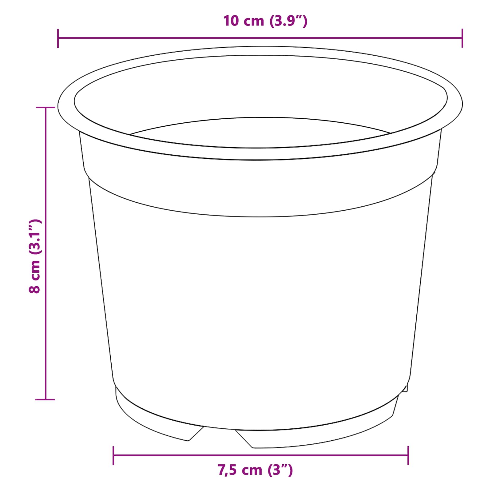 Okrugla saksija za cveće 200 pcs Terakota Ø 10 x 8 cm Plastika