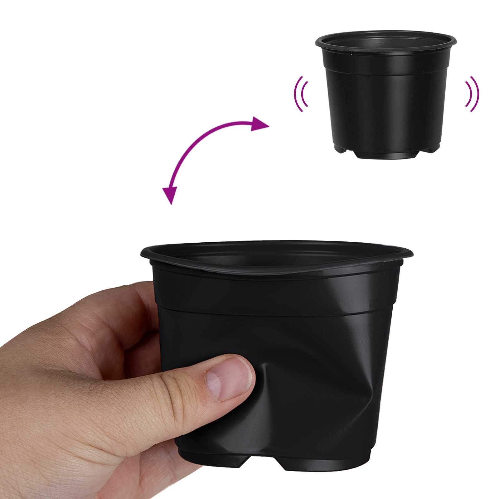 Okrugla saksija za cveće 50 pcs Crna Ø 10 x 8 cm Plastika