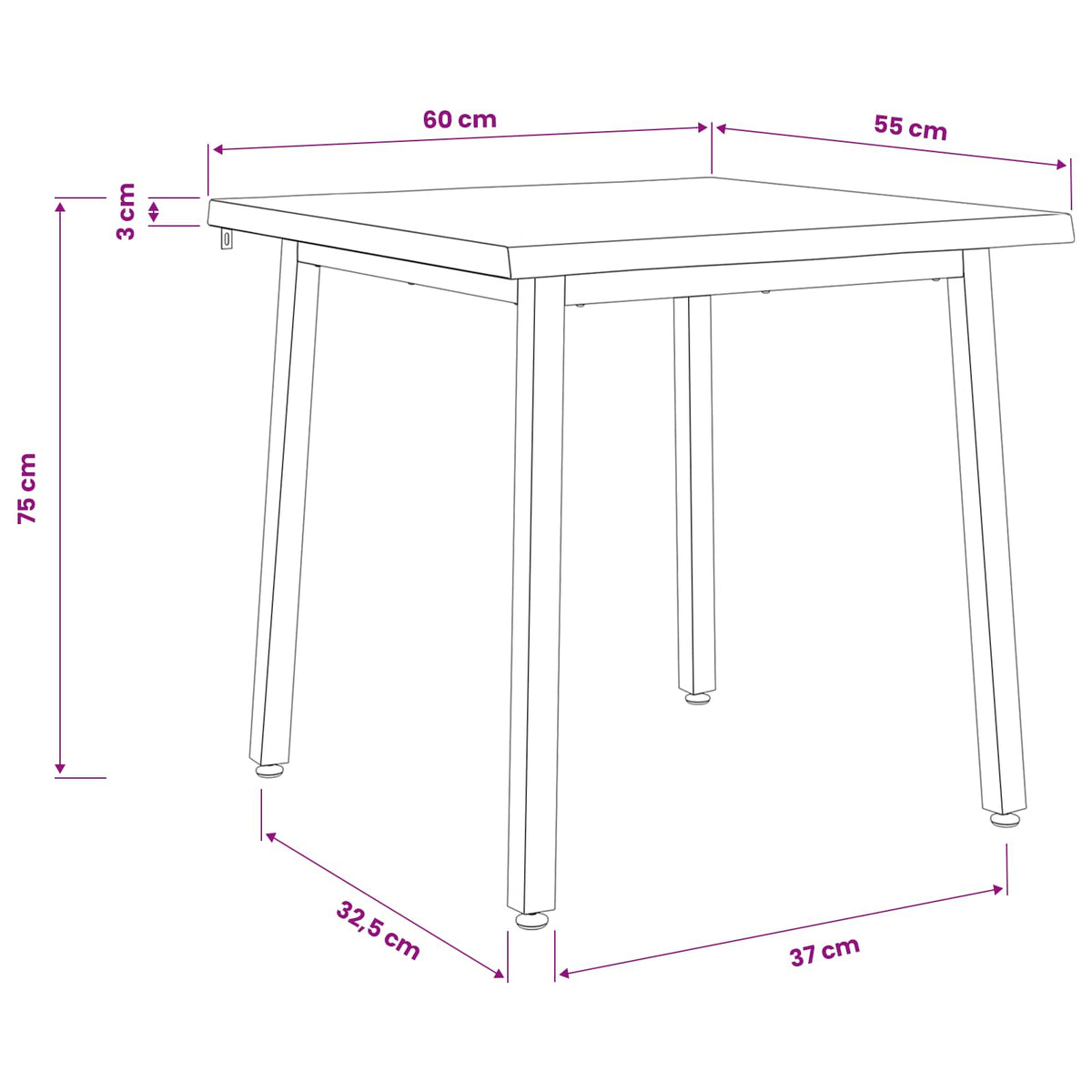 60 x 55 x 75 cm Čvrsto drvo akacije Tamno smeđa i bijela