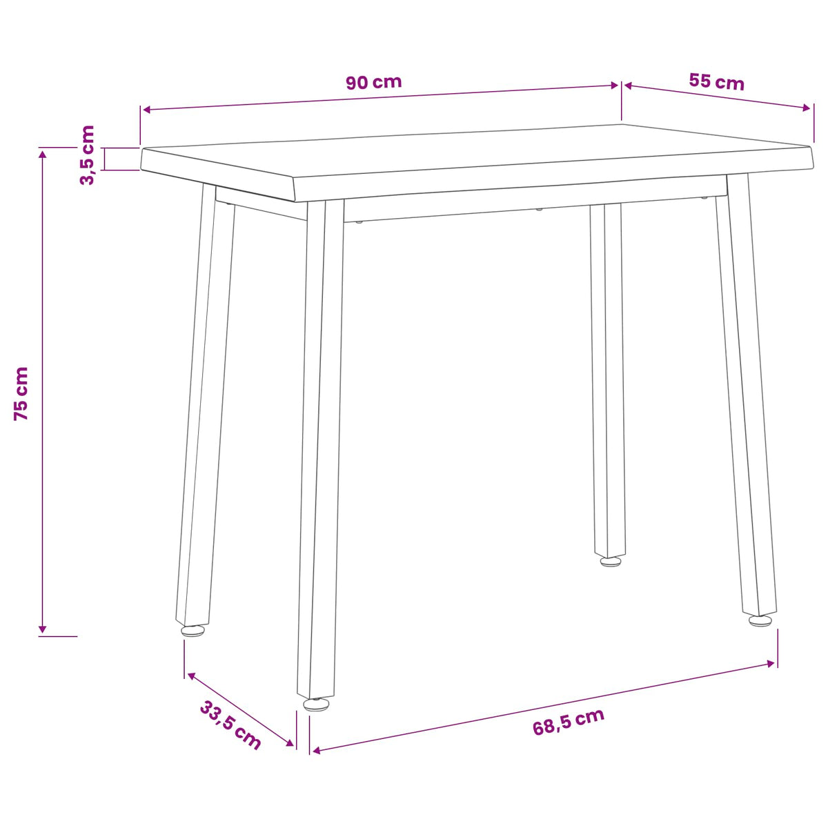 90 x 55 x 75 cm Čvrsto drvo akacije Tamno smeđa i crna