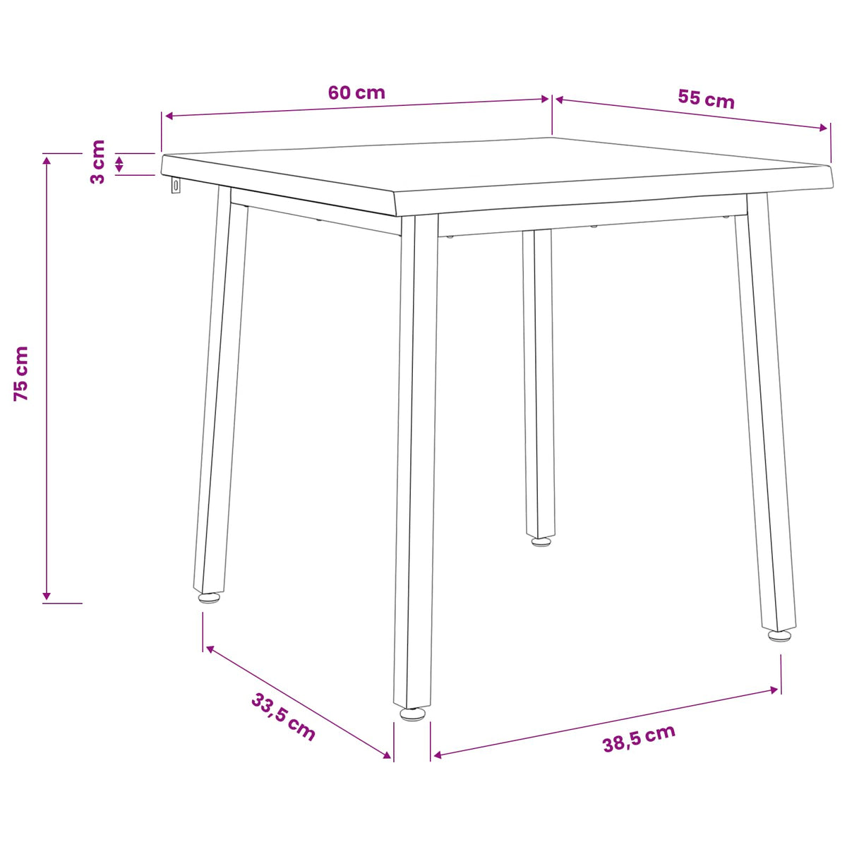60 x 55 x 75 cm Čvrsto drvo akacije Tamno smeđa i bijela