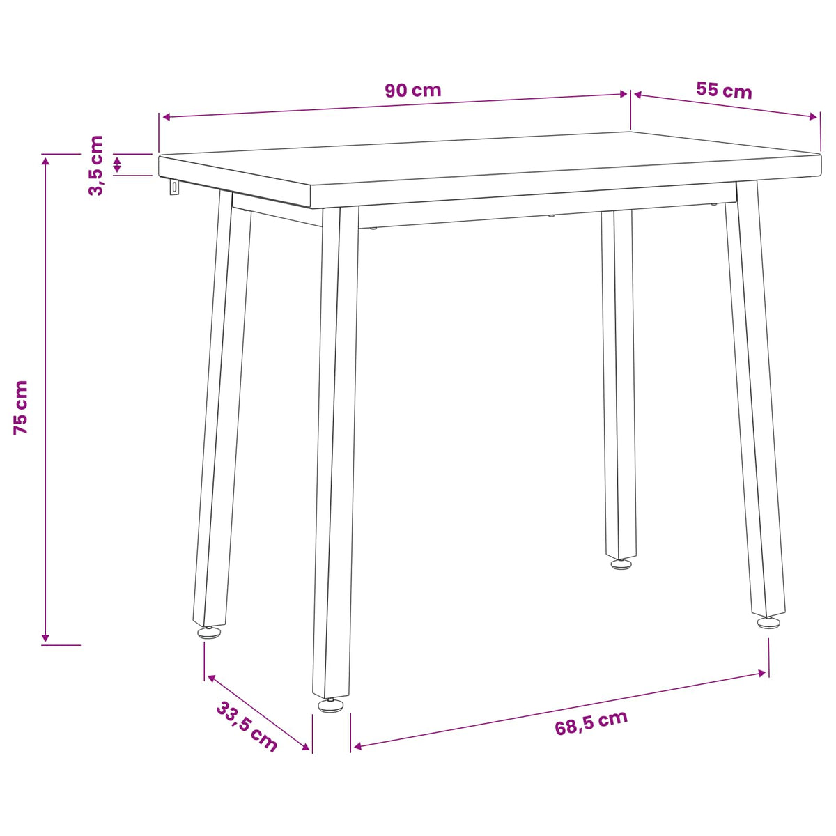 90 x 55 x 75 cm Čvrsto drvo akacije Tamno smeđa i crna