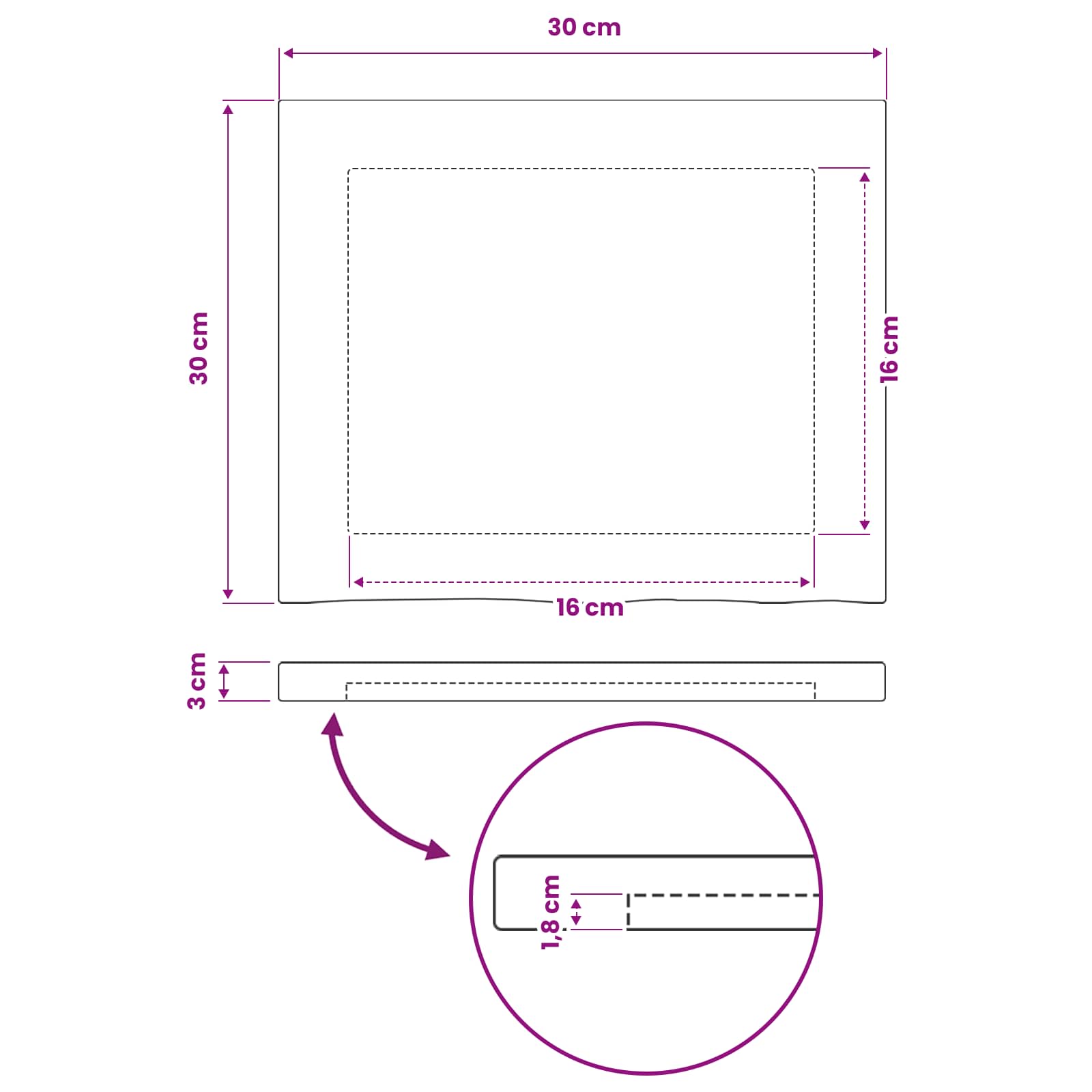 Pravokutni stolni vrh 90 x 50 x 3,5 cm Četvrtasti Prirodna