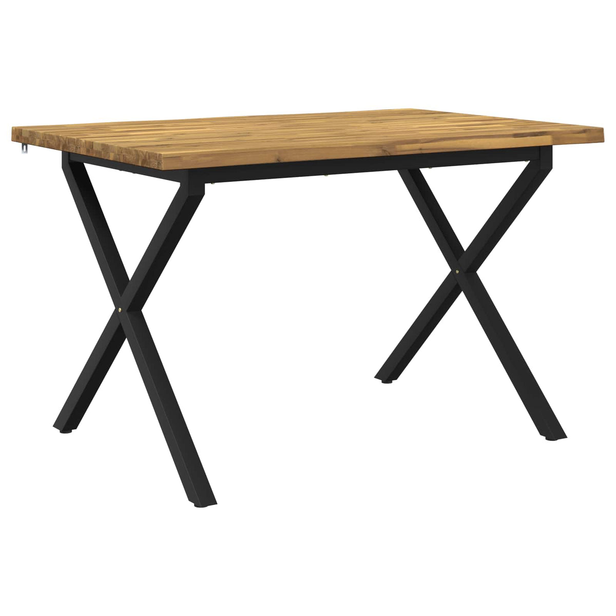 120 x 80 x 75 cm Čvrsto drvo akacije Bijela i crna Pravokutni