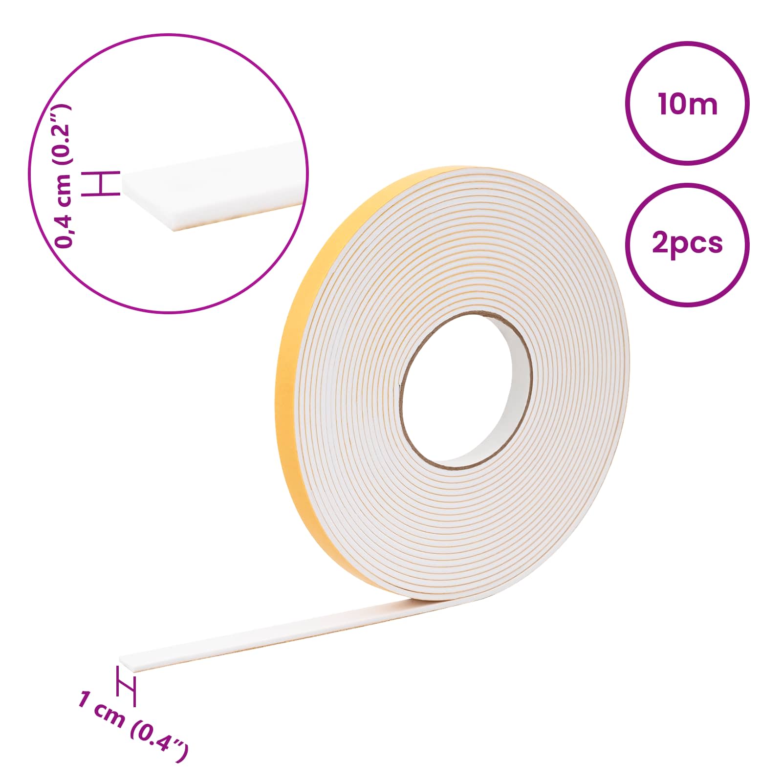 Samoljepljiva pjenasta traka 2 pcs Bijela 10mm x 10m CR pjena