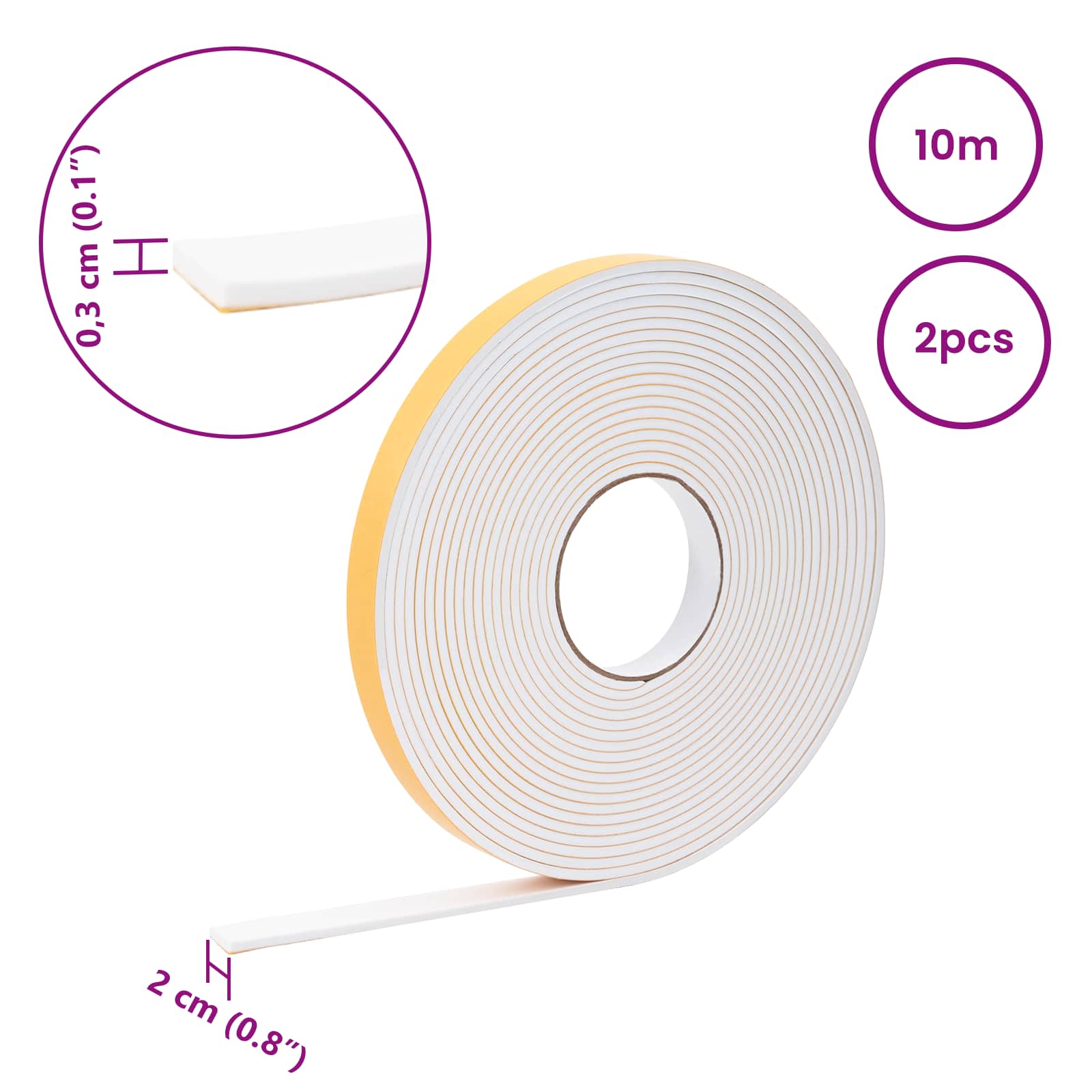 Samoljepljiva pjenasta traka 2 pcs Bijela 20mm x 10m CR pjena