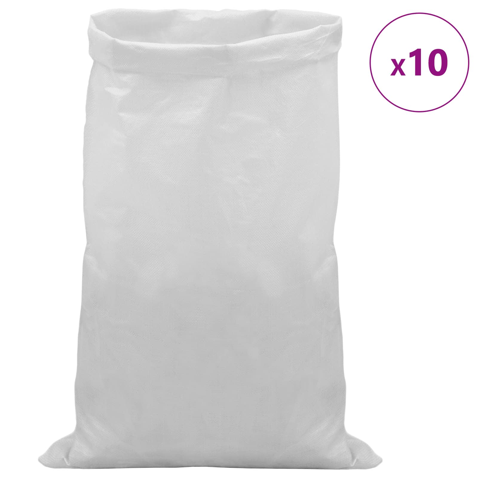 Tkanine vreće 10 pcs Bijela 60 x 110 cm PP