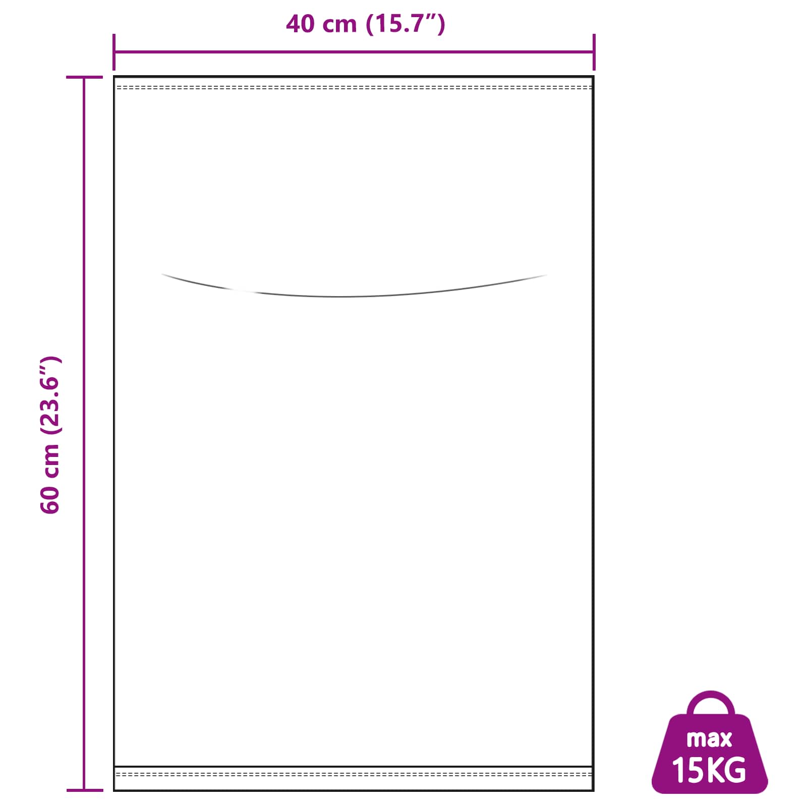 Tkanine vreće 100 pcs Bijela 40 x 60 cm PP