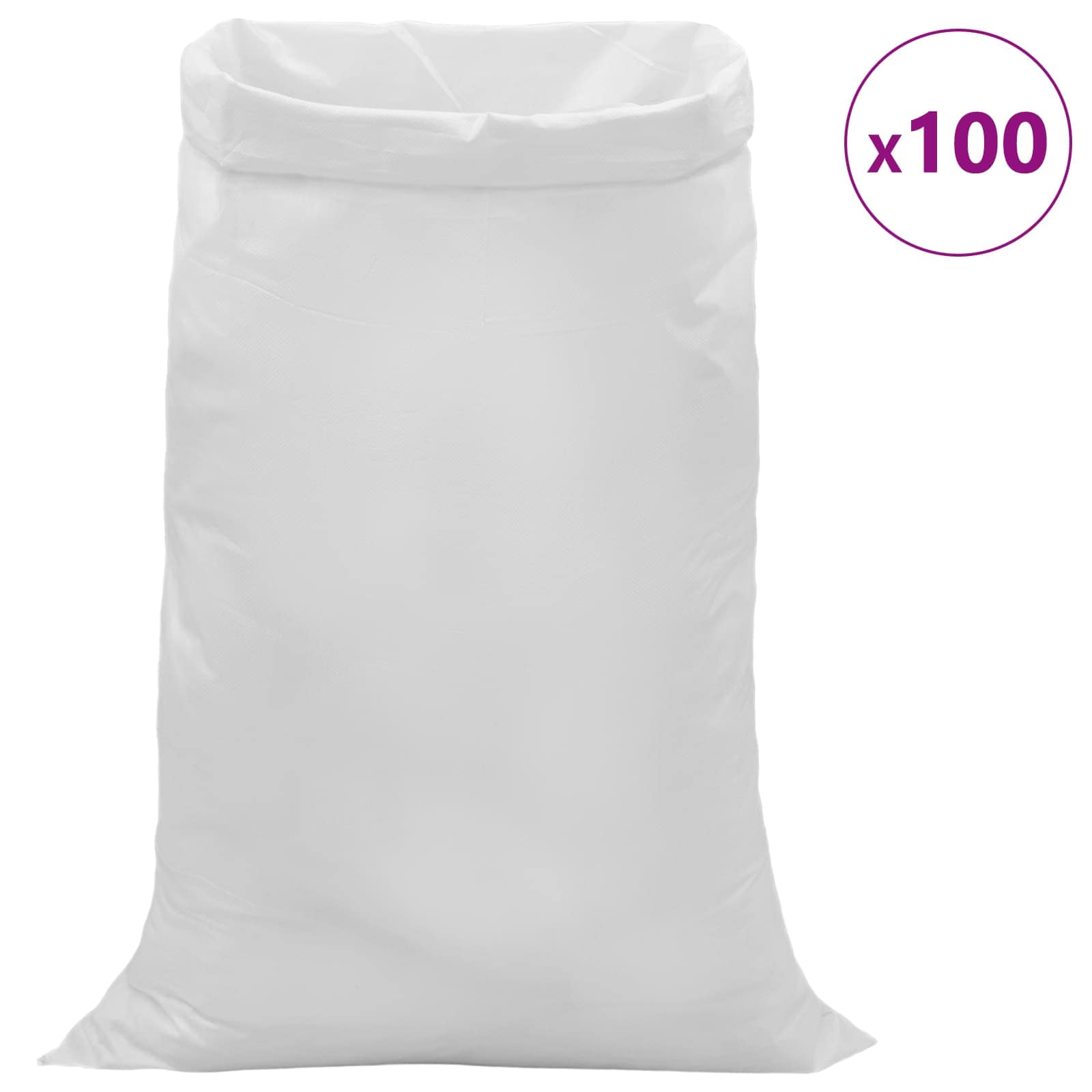 Tkanine vreće 100 pcs Bijela 80 x 125 cm PP