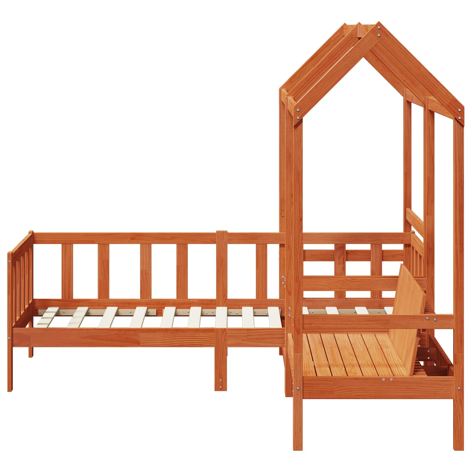 Set Dnevnog Kreveta 3 pcs Vosak Smeđa Masivna borovina