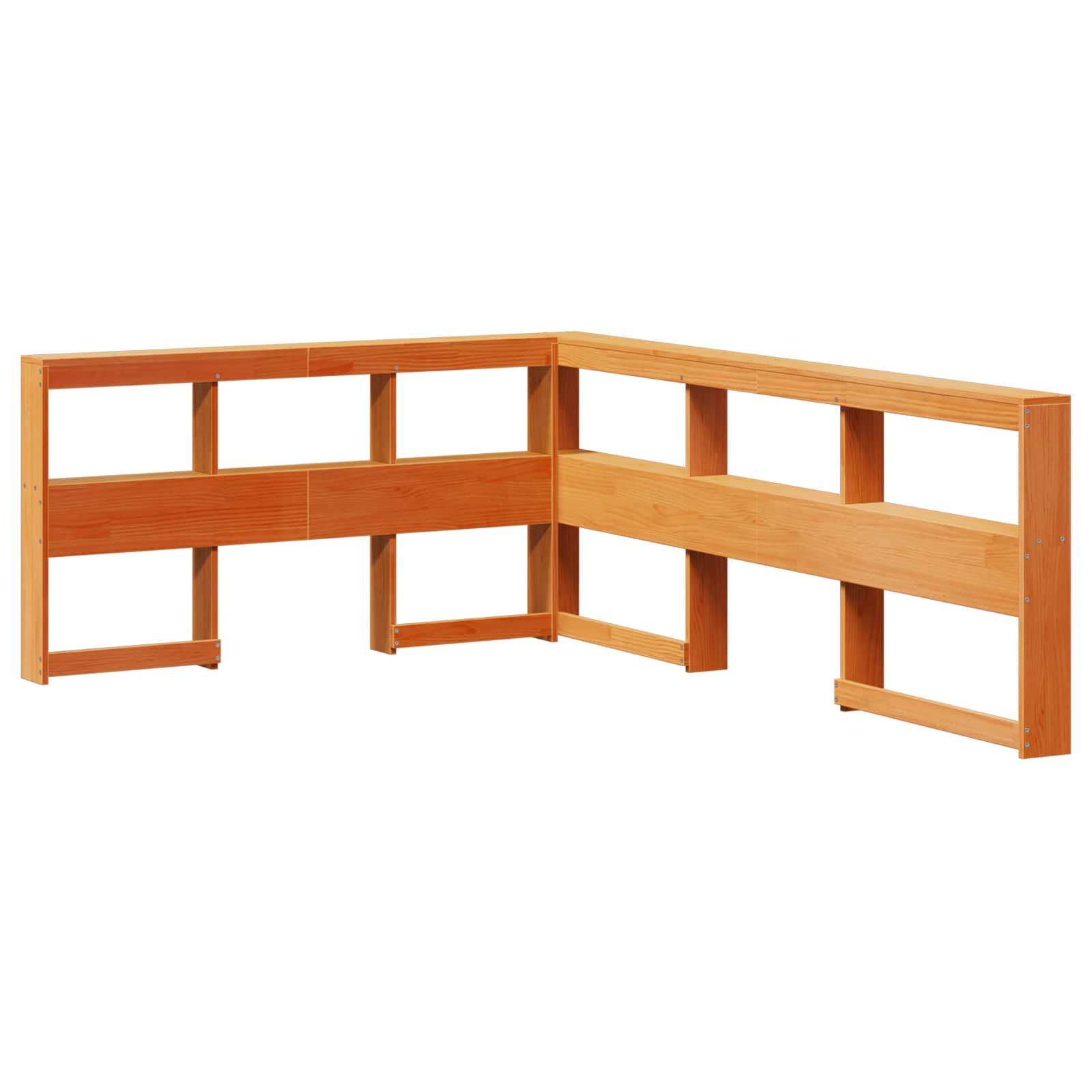 Krevet s policama s uzglavljem 2 pcs Vosak smeđa 200 x 150 cm