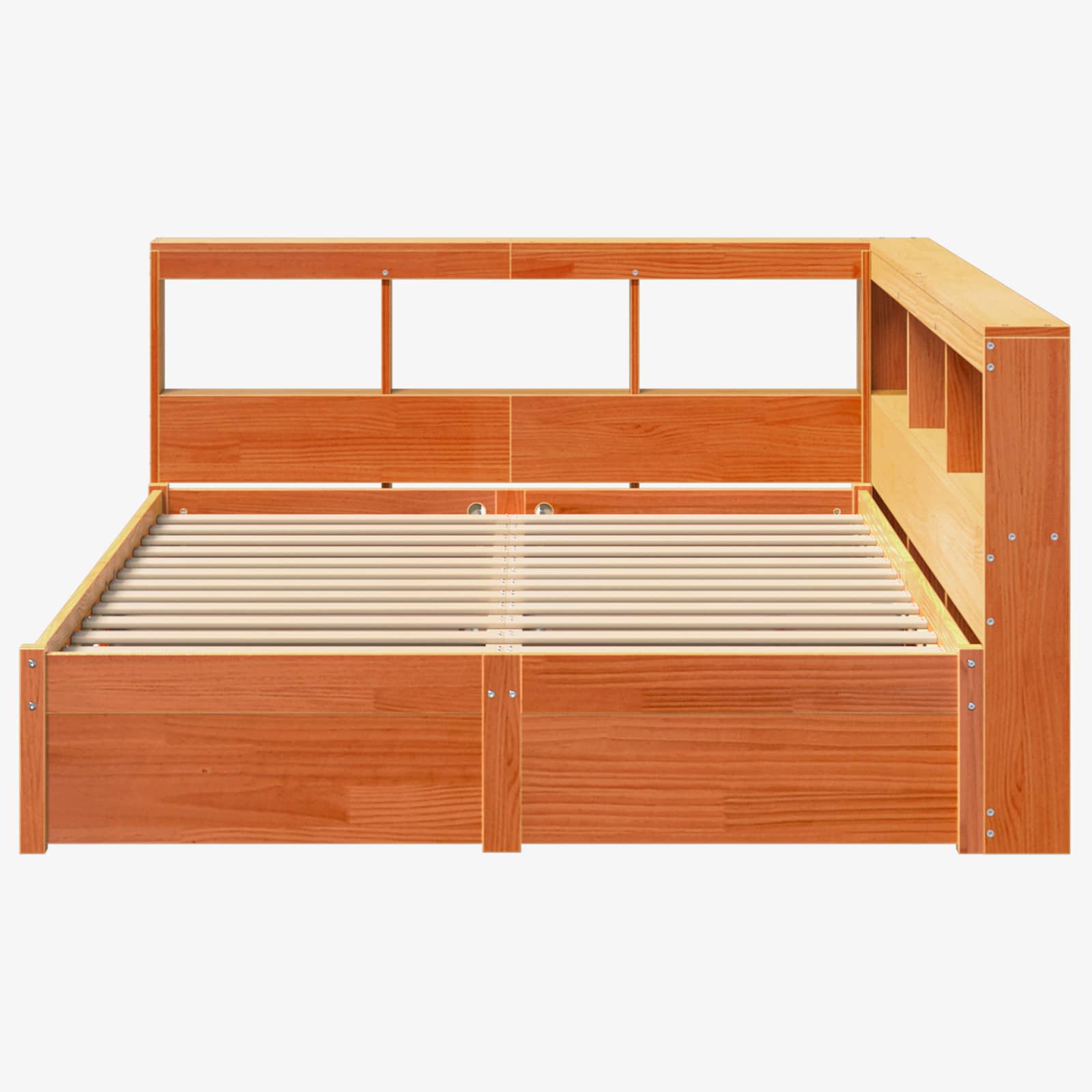 Krevet s policama s uzglavljem 2 pcs Vosak smeđa 200 x 150 cm