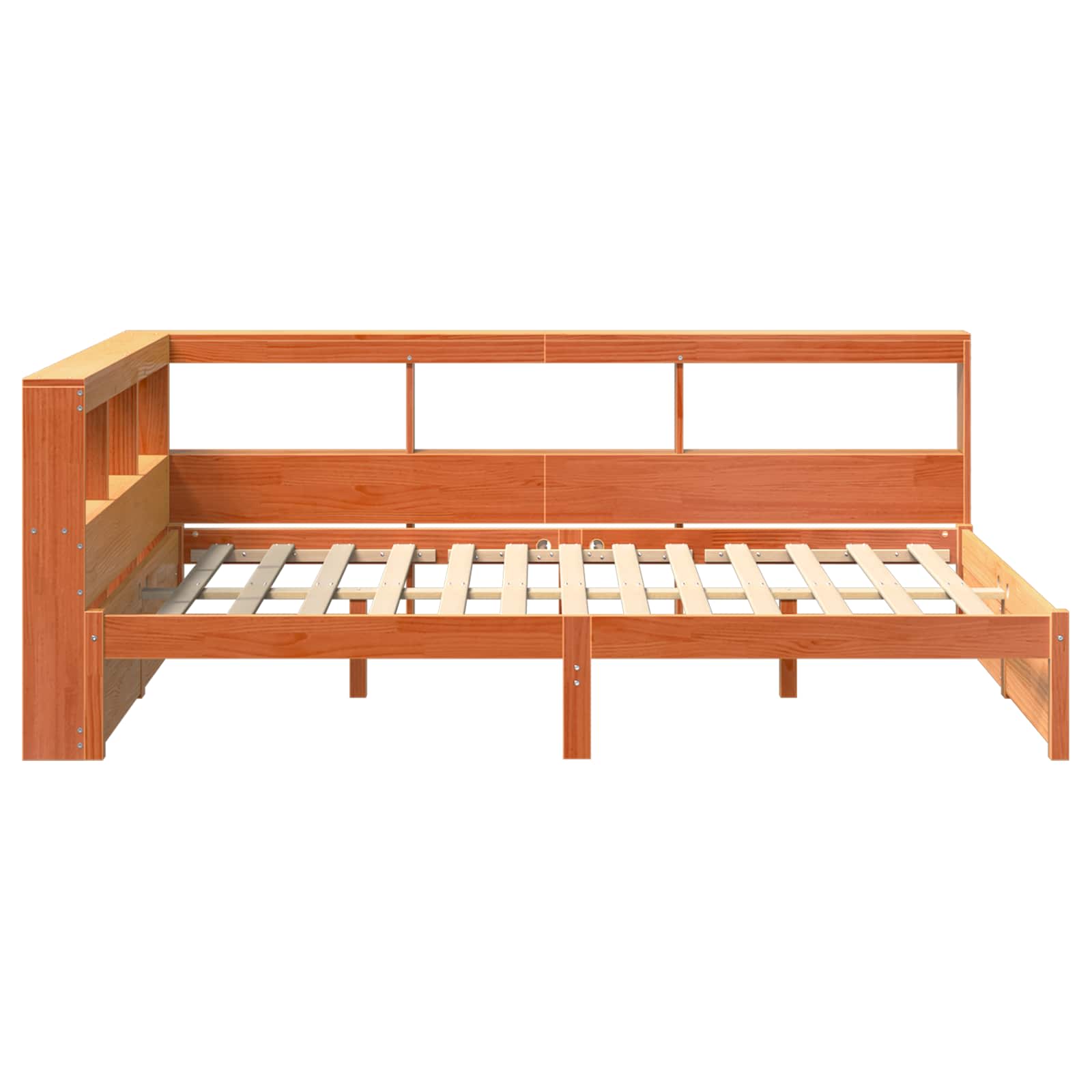 Krevet s policama s uzglavljem 2 pcs Vosak smeđa 200 x 150 cm
