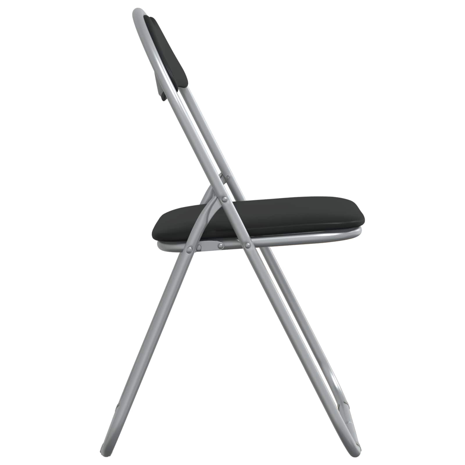Sklopiva stolica 2 pcs Crna i Siva 48 x 43,5 x 81 cm Lažna koža